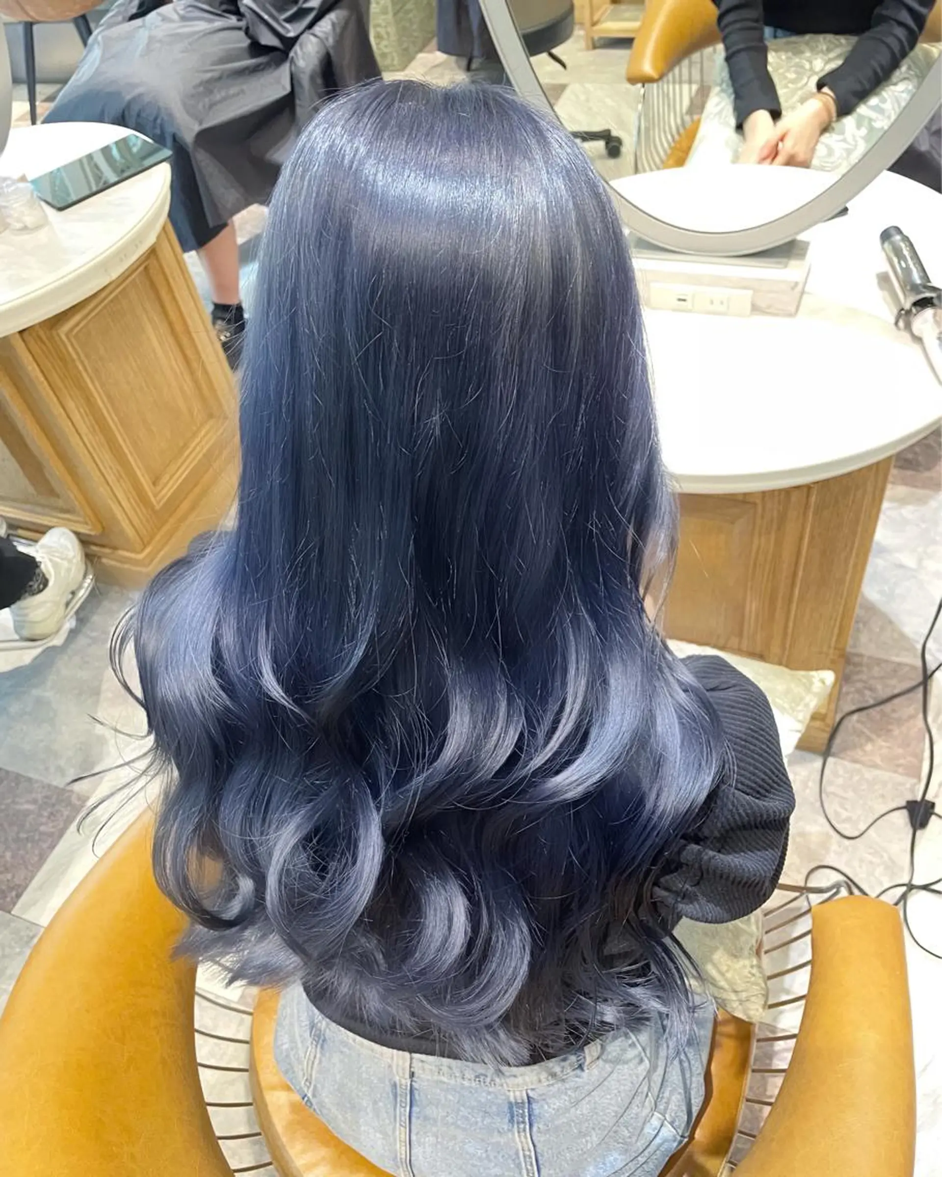 ロング ボブ ハイライト 髪質改善 韓国風ヘア 小顔カット ヘアカラー トリートメント 透明感カラー/カット 髪質改善/森栄範のヘアスタイル