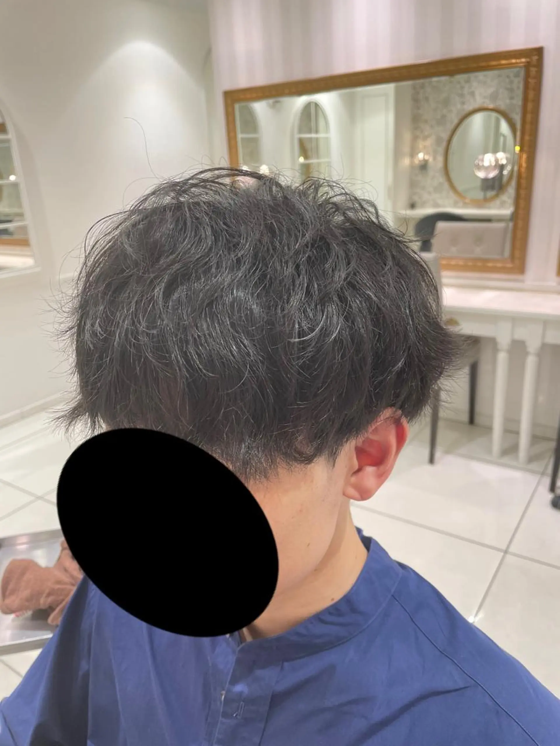 パーマ メンズ 波巻きパーマ カット パーマ センターパート 川島爽楽のヘアスタイル