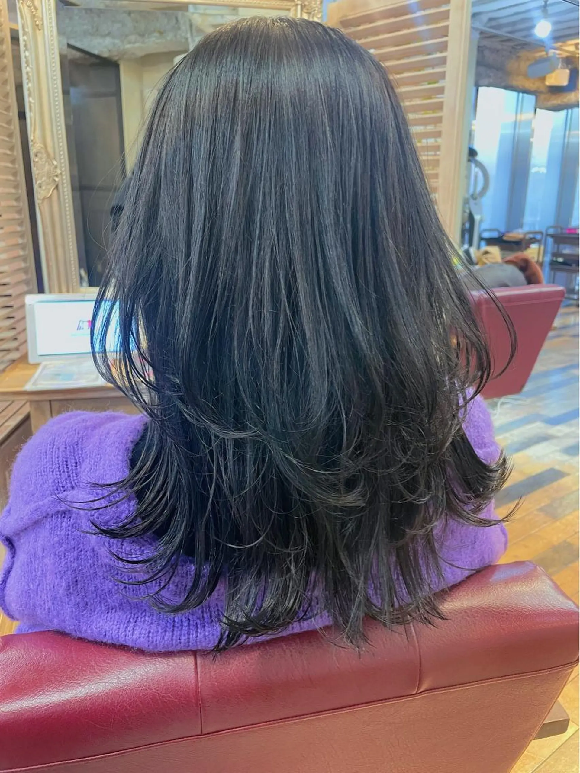 セミロング ハイレイヤー レイヤーカット ウルフカット カット トリートメント ウルフカット/ボブ りなのヘアスタイル