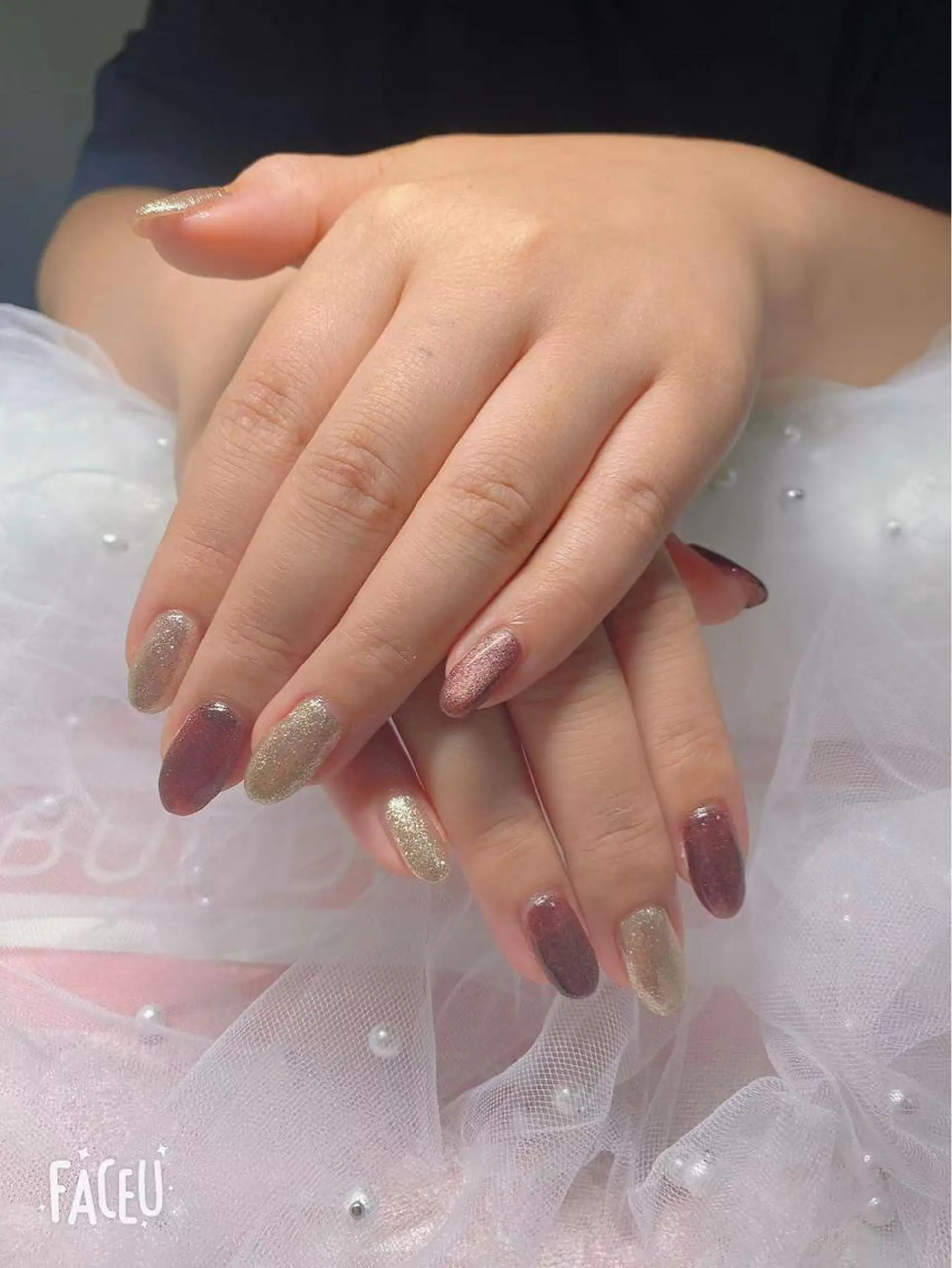 ネイル ブラウン マグネットネイル ワンカラーネイル Jasmine nailsalon所属・ジャスミン ネイルサロンのネイルデザイン