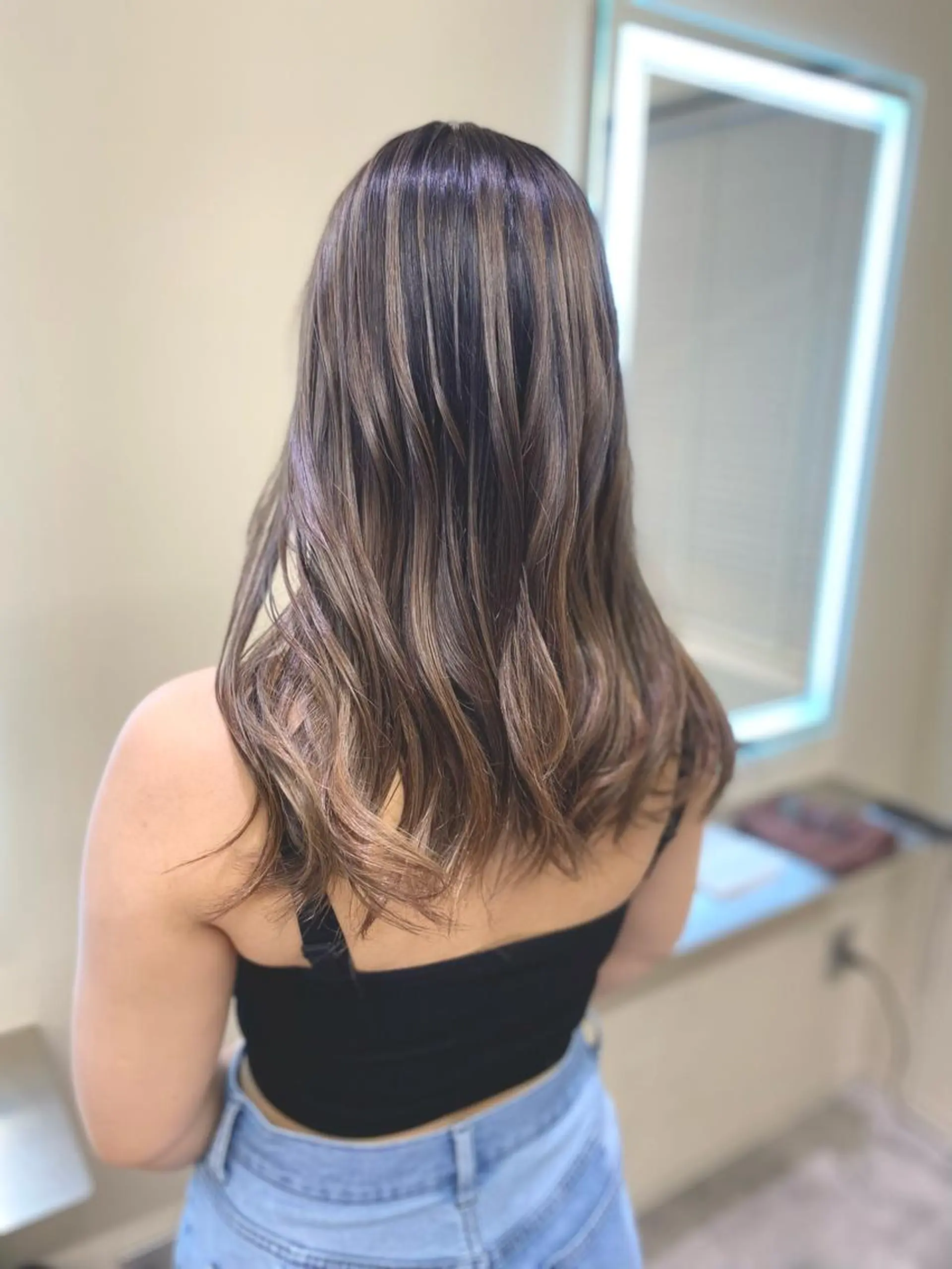 ロング カラー バレイヤージュ ベージュカラー ブリーチ デザインカラー グレージュ カット ヘアカラー トリートメント opus 店長大和 レイヤー/赤み消しのヘアスタイル