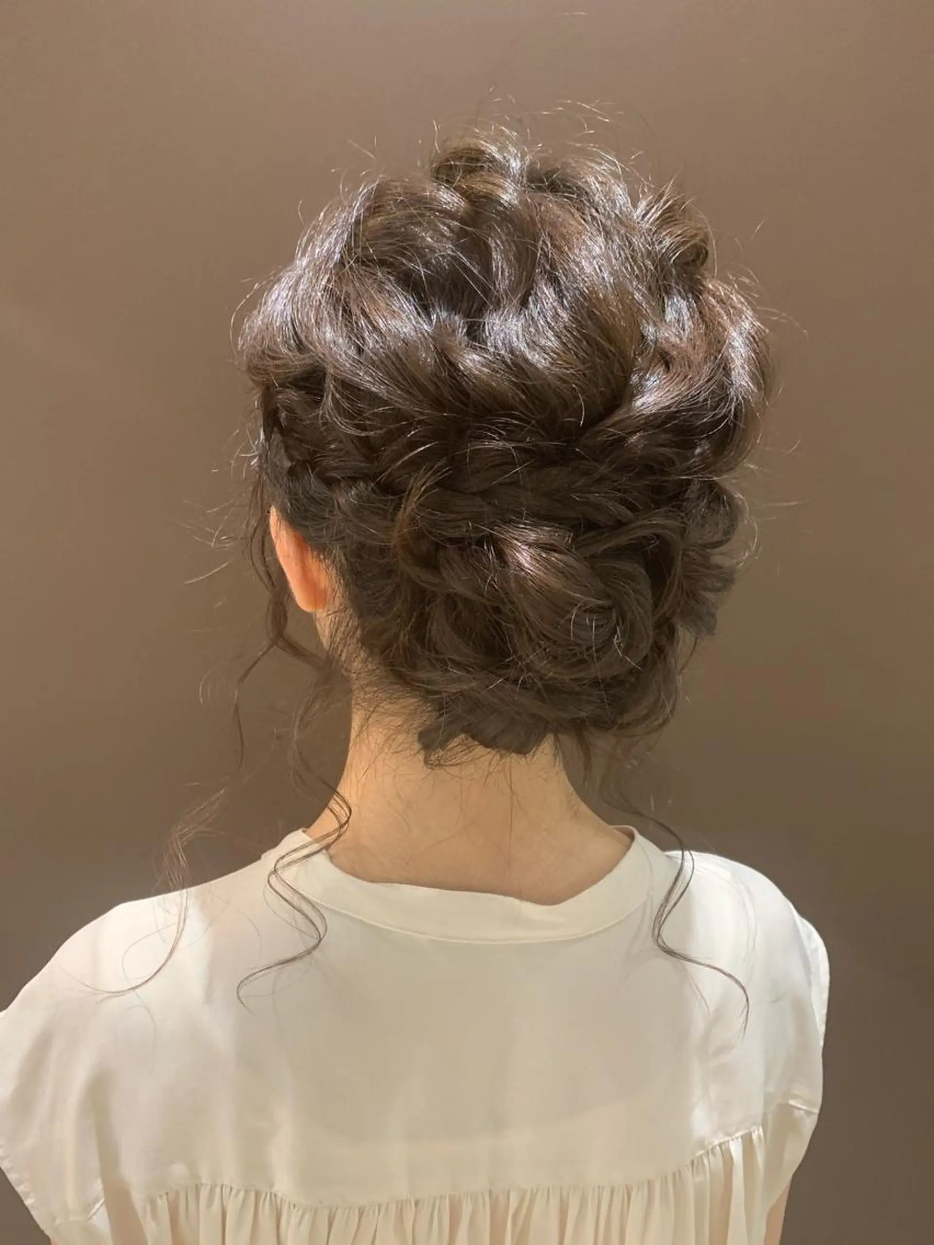 セミロング ヘアアレンジ きむえり/セット/ 髪質改善/カラーのヘアスタイル