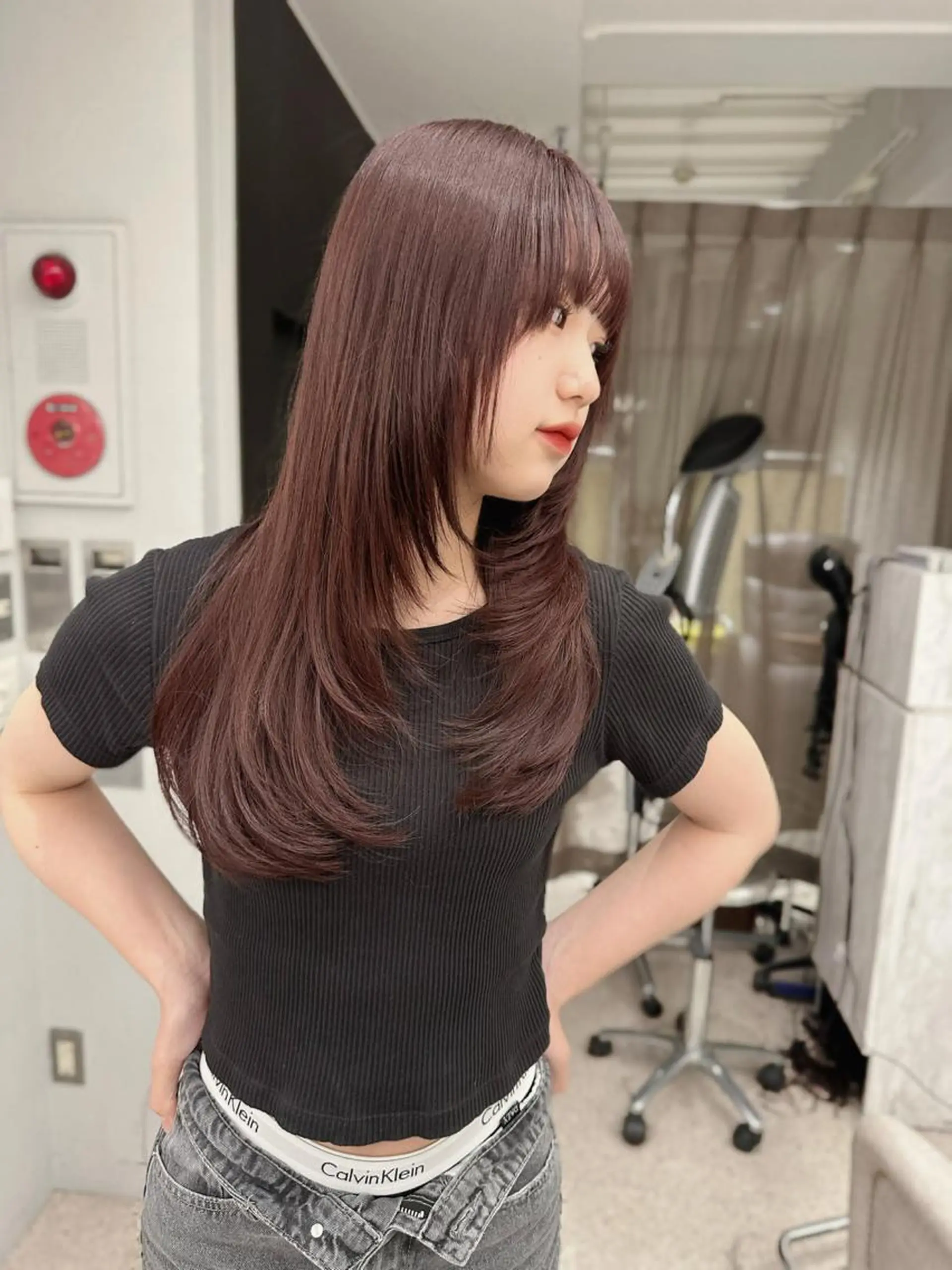 ロング カット ヘアカラー トリートメント レイヤーカット/縮毛 矯正/羽柴りくのヘアスタイル