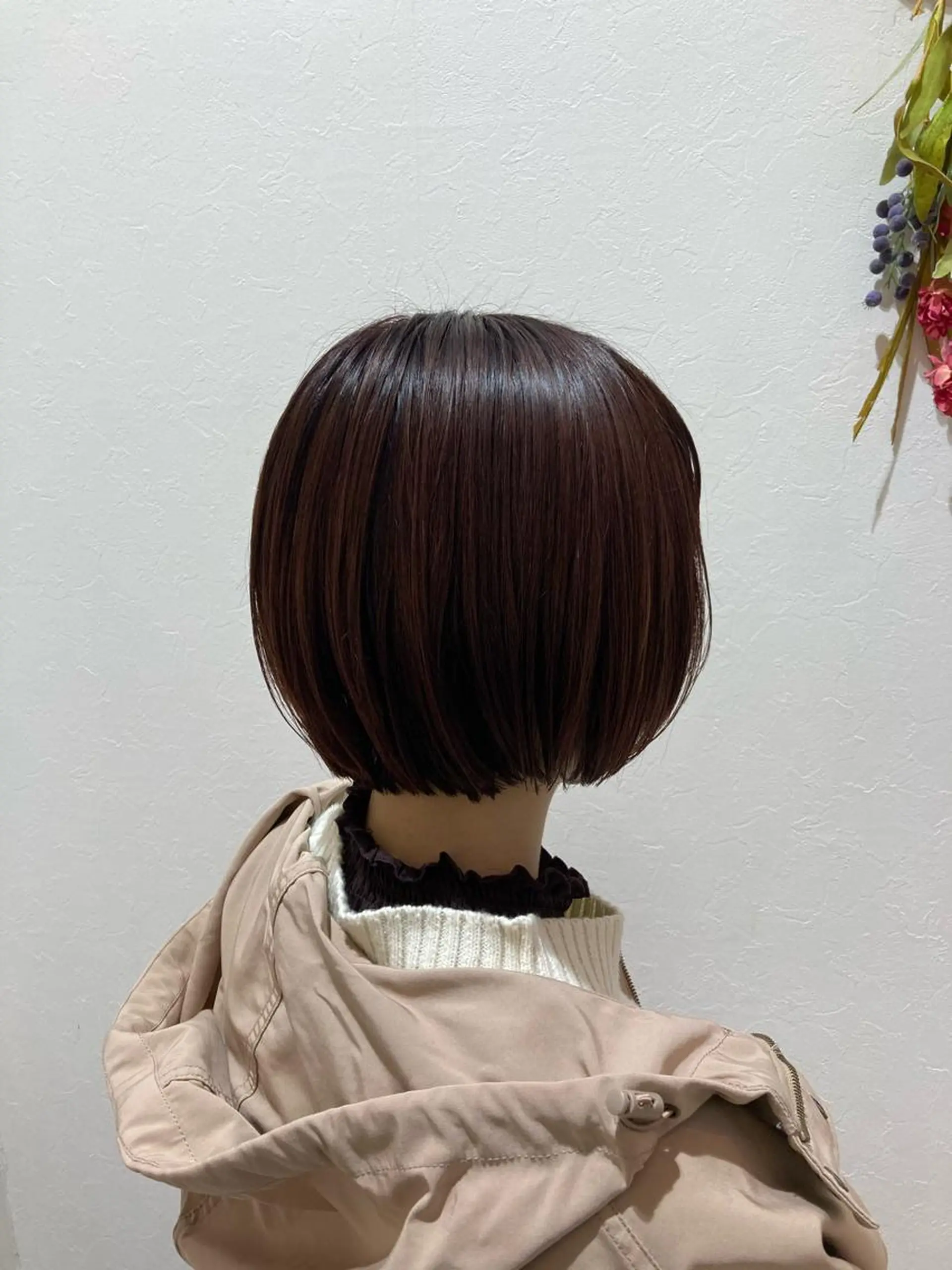 ショート カラー ショートボブ ブラウンカラー ピンクカラー ピンクブラウン ボブ カット トリートメント hair salon A 【エース】所属・🫧高鹿汰一髪質改善 /白髪ぼかし🫧のヘアスタイル