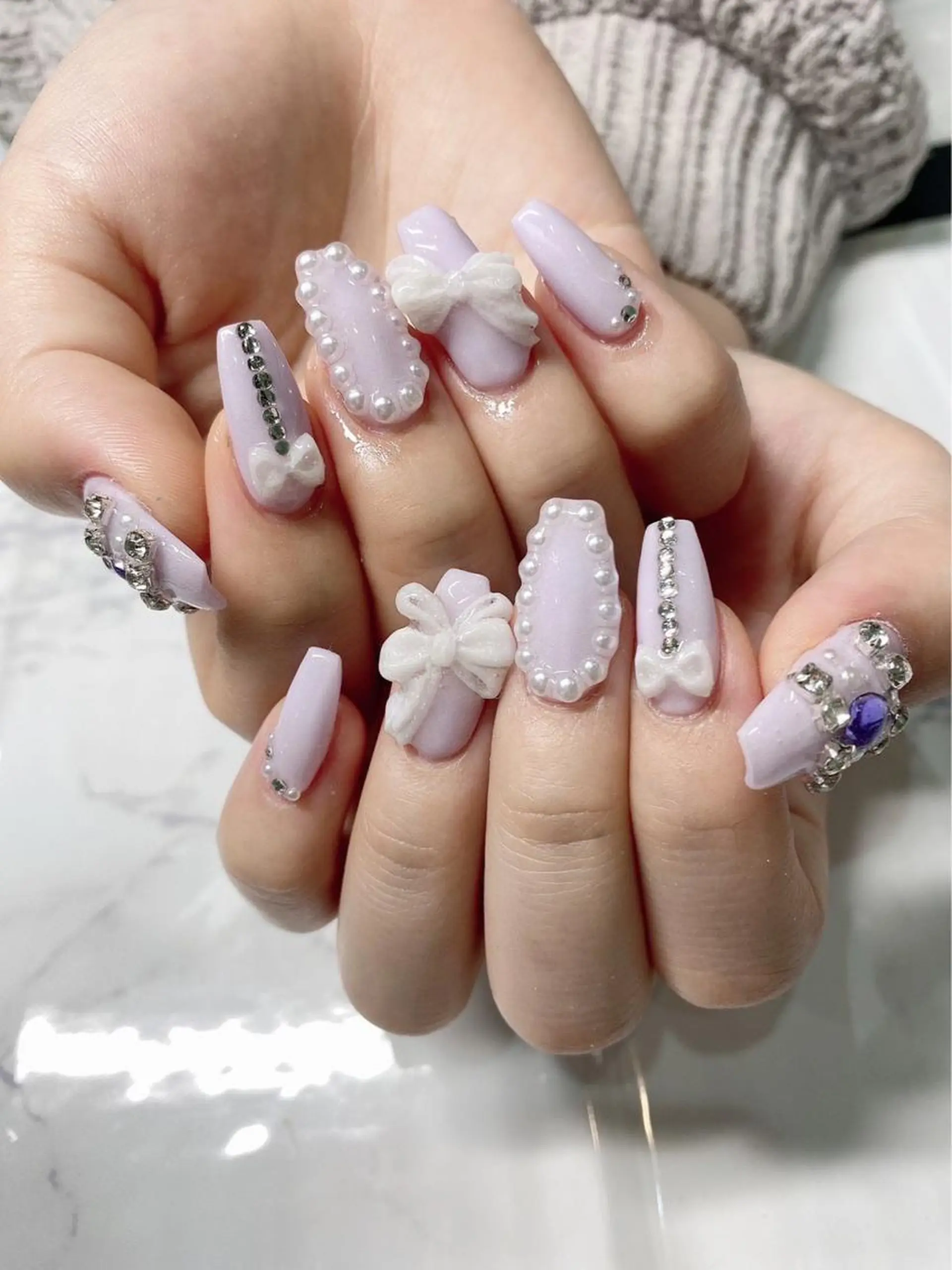 ミディアム ネイル ハンドネイル 《LB》ラブリエ Nail&eyeのマツエク・マツパデザイン