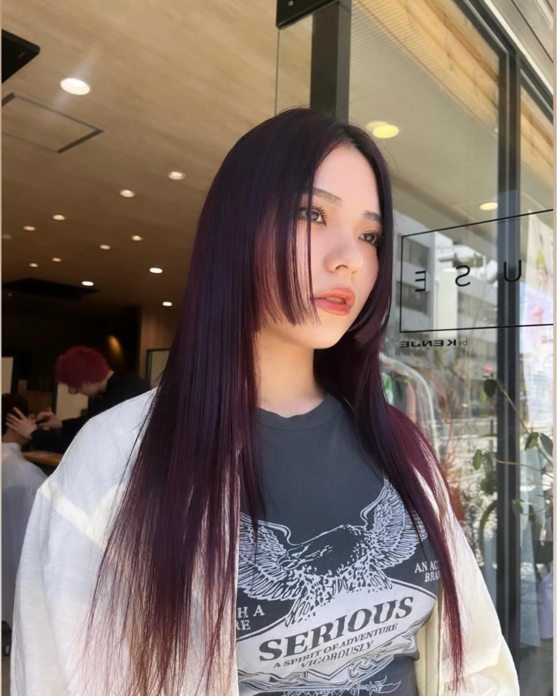 ロング カラー ブリーチ ケアブリーチ デザインカラー ハイトーンカラー レッドカラー 産休中です 艶カラー♡オカのヘアスタイル