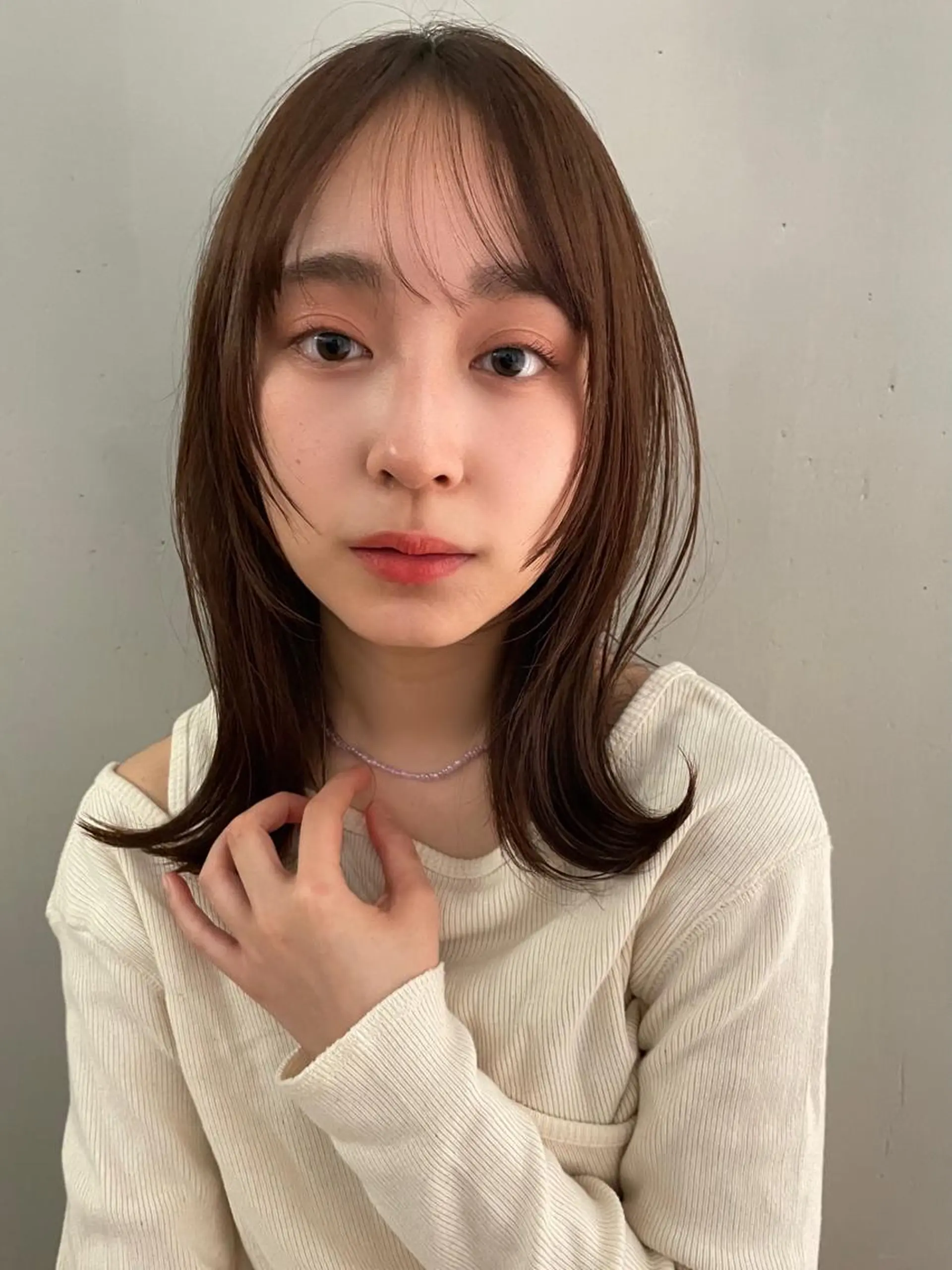 ミディアム カラー ボブ くびれヘア 顔まわりレイヤー 韓国風ヘア レイヤーカット カット ヘアカラー トリートメント 卒業式受付中🌻 肥田亜沙美のその他イメージ