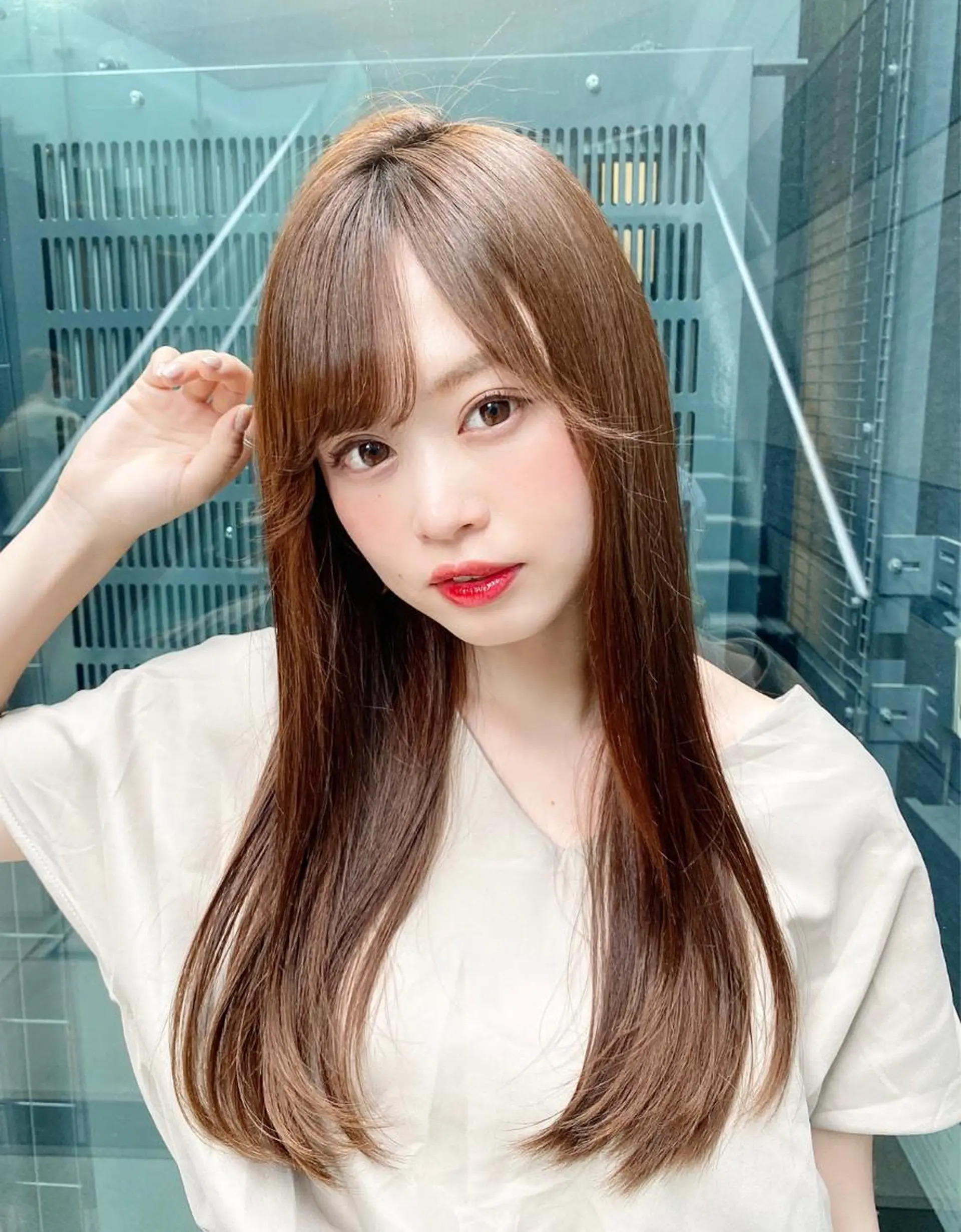 ミディアム カット ヘアカラー トリートメント 代表山口ひな 髪質改善のプロのヘアスタイル