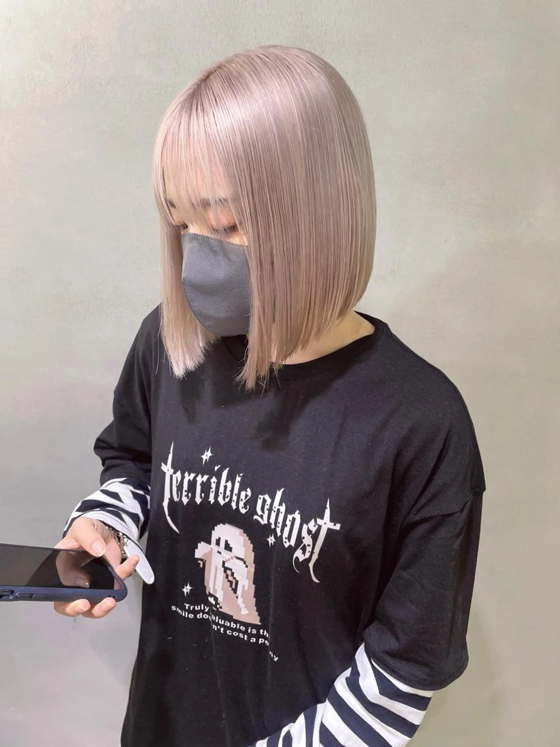 ミディアム カラー ブリーチ ブロンド ホワイトブロンド ヘアカラー 心斎橋/ブリーチ minamiのヘアスタイル