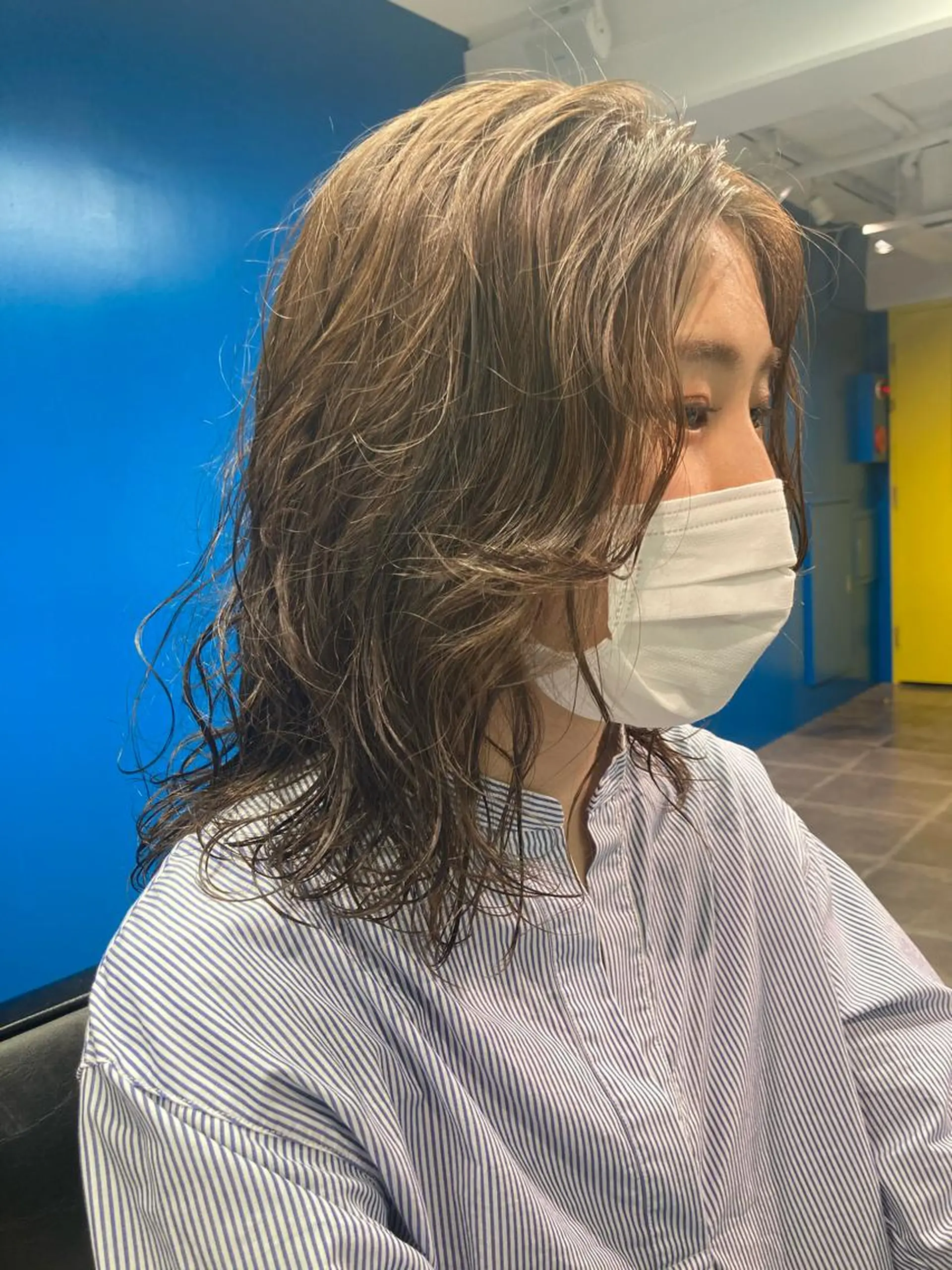 セミロング パーマ セミロングパーマ デジタルパーマ 佐伯 和佳のヘアスタイル