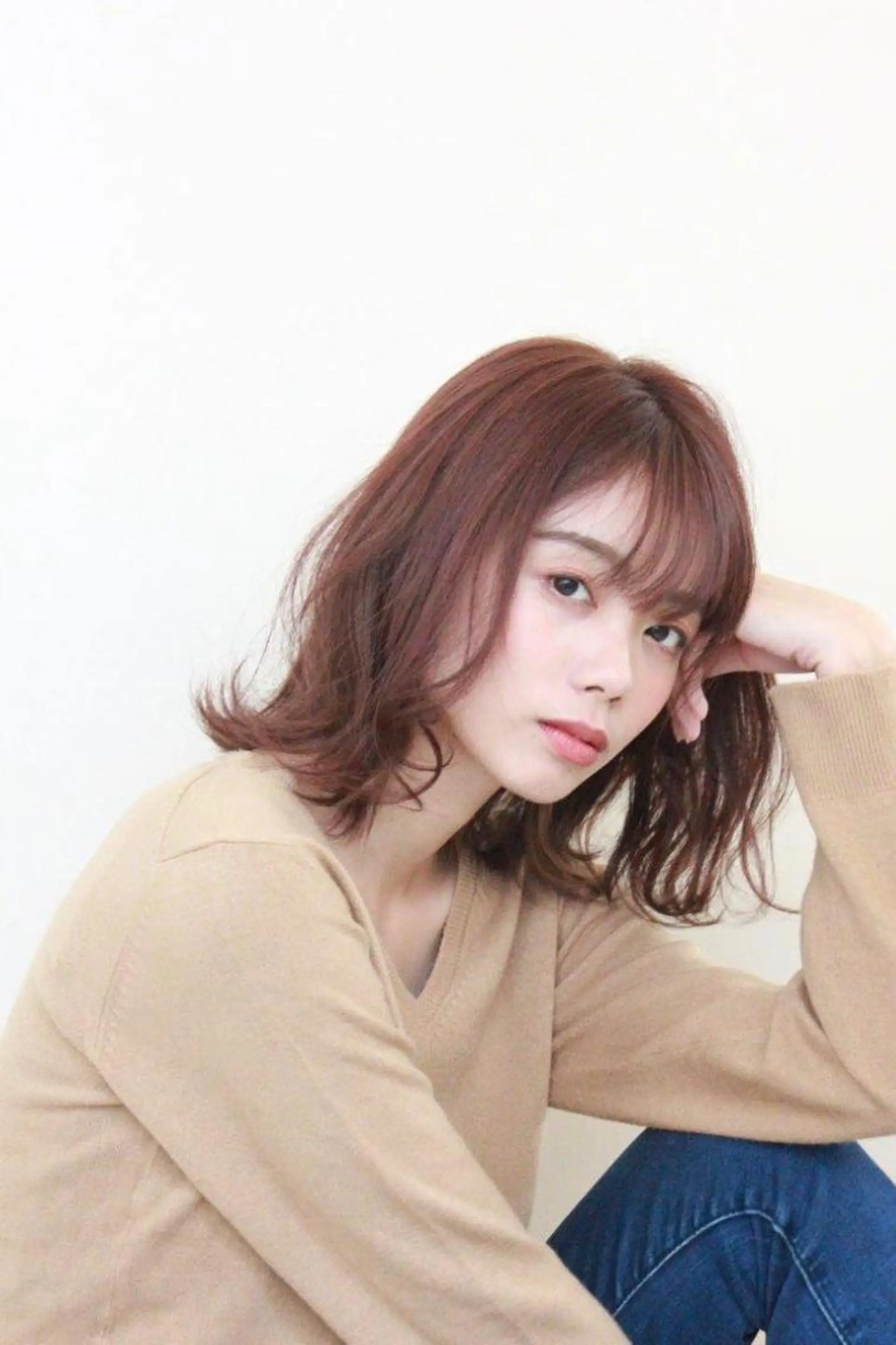 ミディアム カラー ヘアアレンジ カット 三ツ井凌 【ヘアケアサロン】のヘアスタイル
