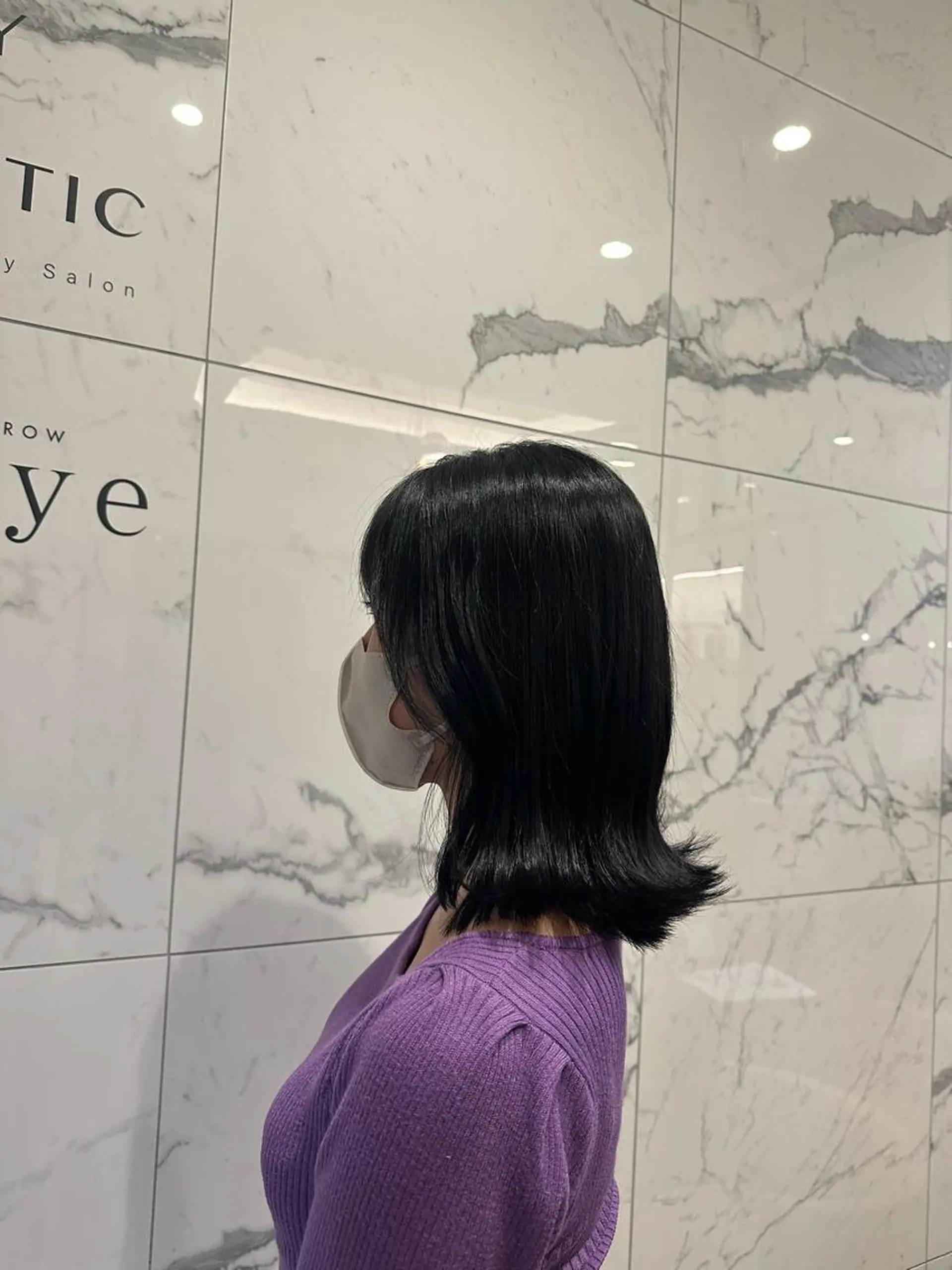 セミロング カラー 黒髪 ブルーカラー ブルーブラック arl 豊田店アシスタントのヘアスタイル