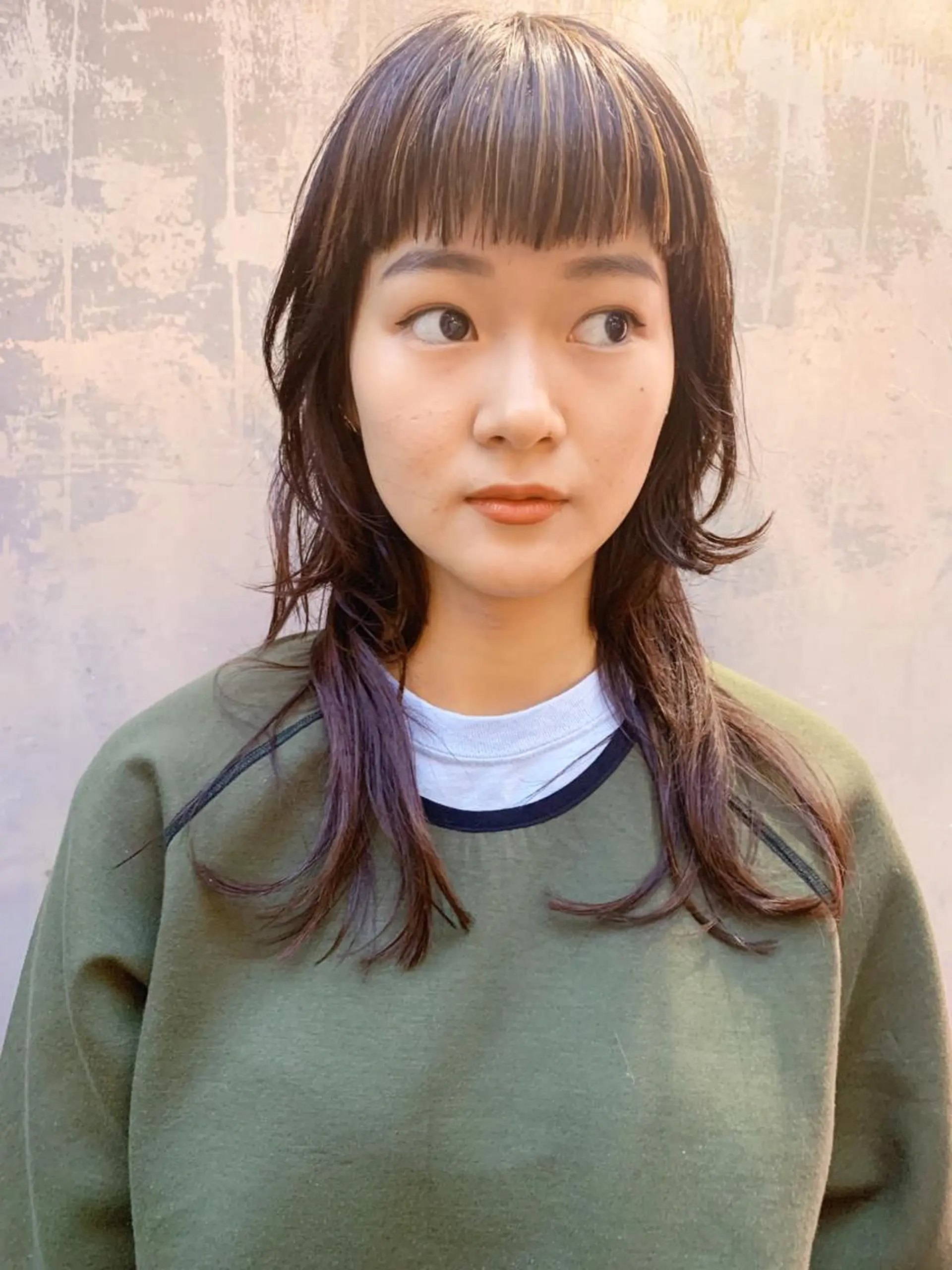 ミディアム カラー ハイライトカラー ハイライト ウルフカット カット ヘアカラー トリートメント ヘアセット ブリーチカラーNo. 1🌈 RYOGAのヘアスタイル