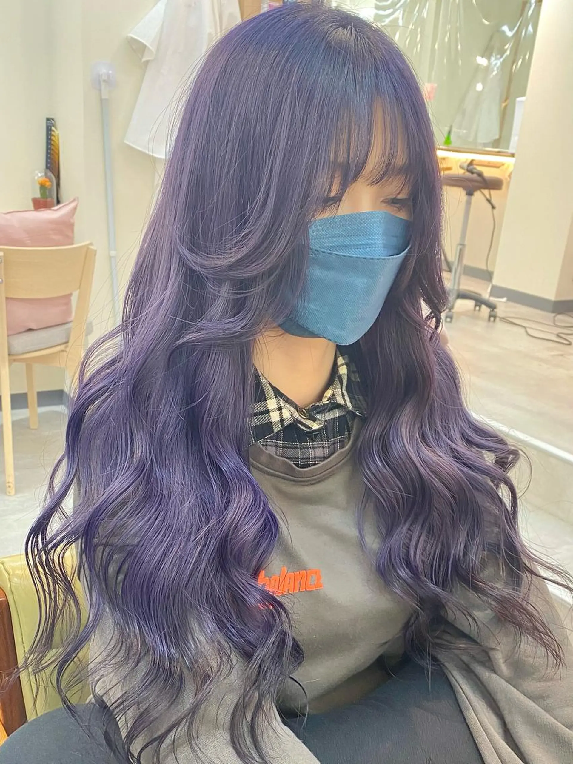 ロング カラー アッシュ ラベンダーカラー ラベンダーアッシュ カット ヘアカラー トリートメント ヘアセット 💘カラー特化美容師 尾崎拓己のヘアスタイル