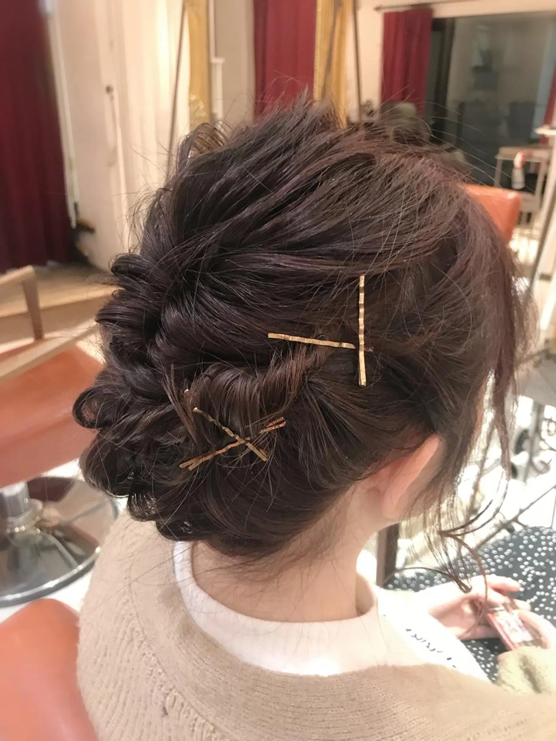 ショート カラー ヘアアレンジ 結婚式・ブライダル ボブ デート ヘアセット BEBE所属・ブリーチなし 透明感カラーKANAのヘアスタイル