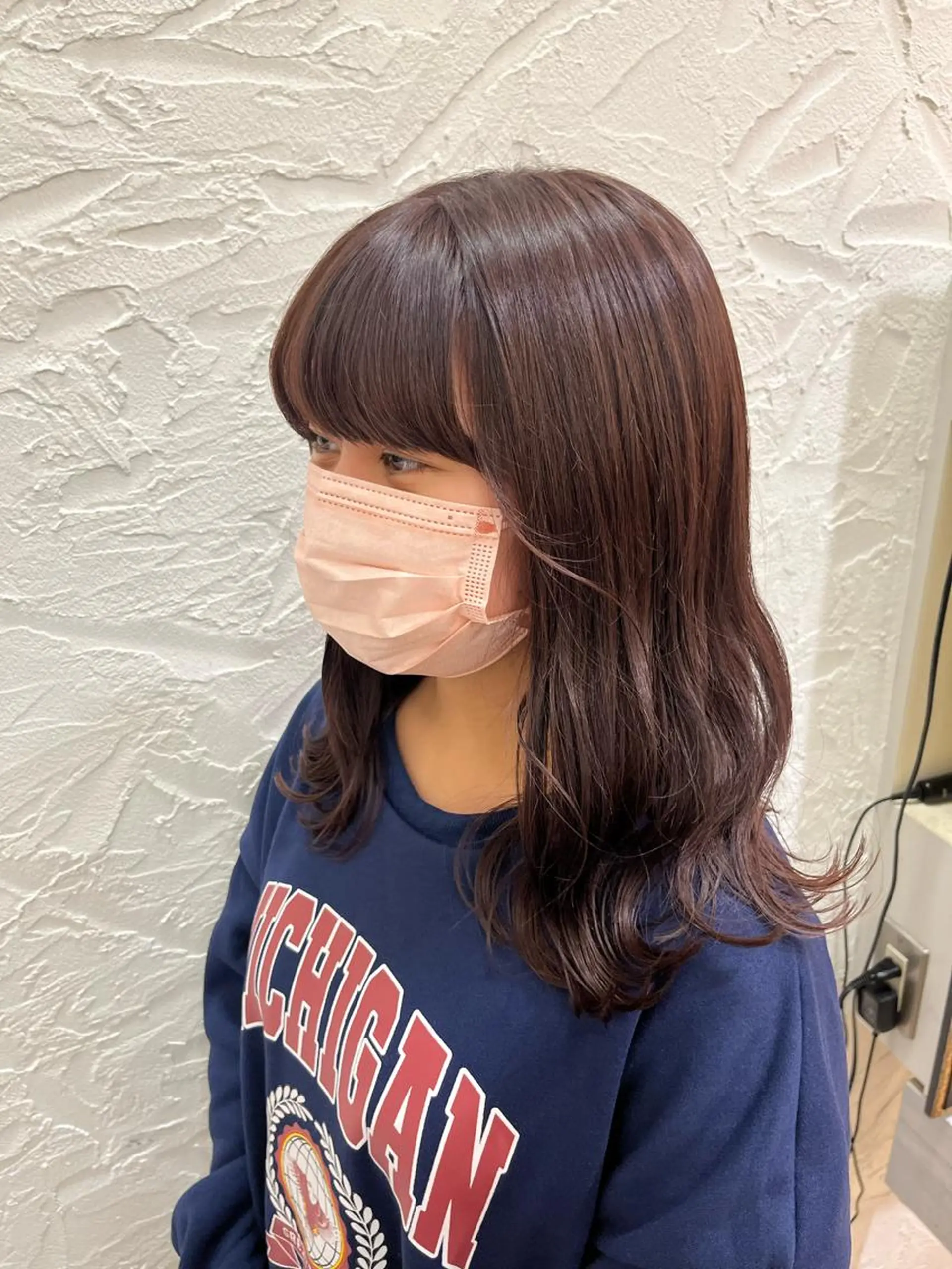 セミロング カラー ブリーチ ブラウンカラー ブリーチなしカラー ピンクカラー ピンクブラウン 仙台/駅近/ AUTHEN/アンズのヘアスタイル