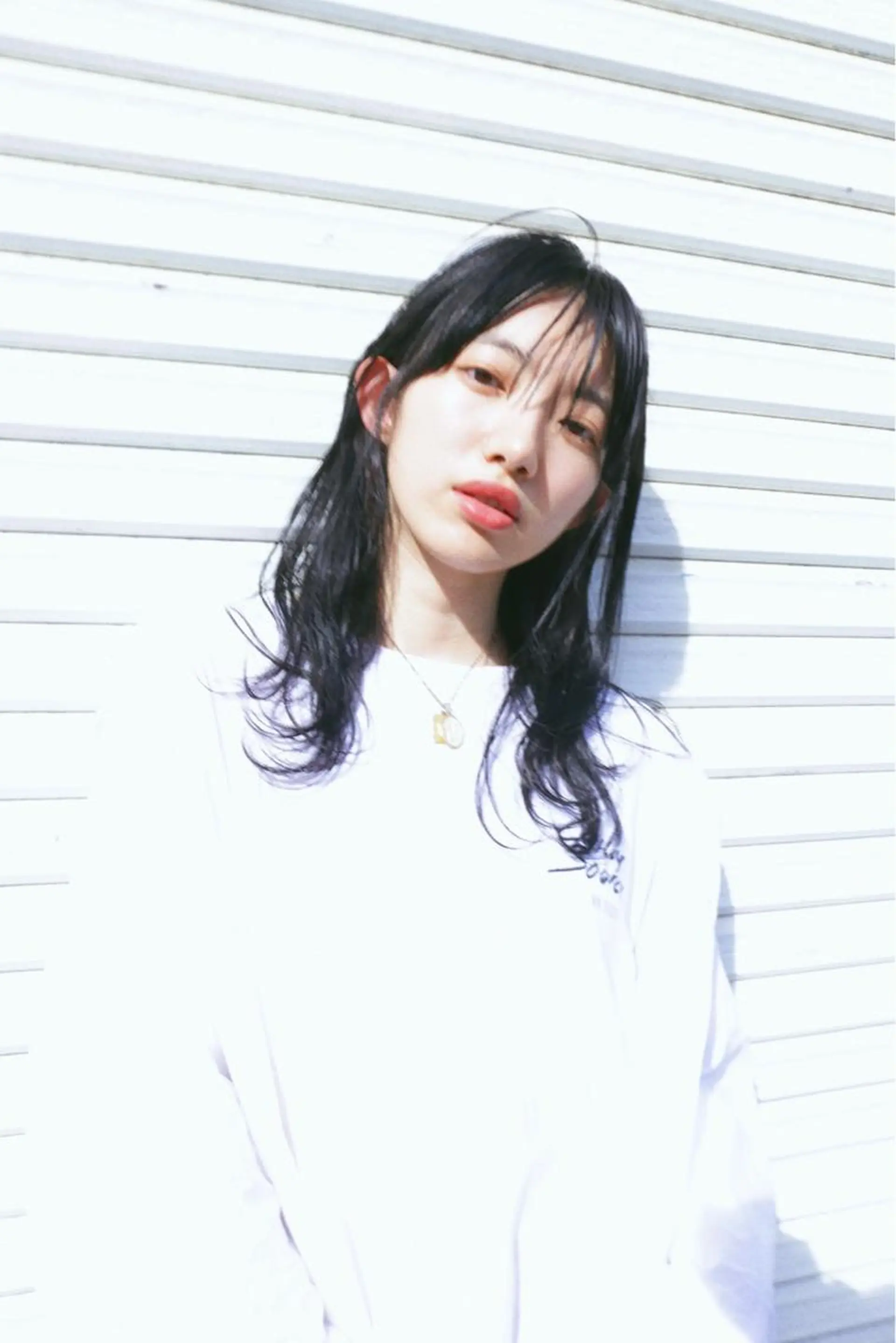 セミロング カラー 黒髪 透明感カラー シースルーバング 永田〈店長#レイヤー #ウルフ#ハイトーンのヘアスタイル