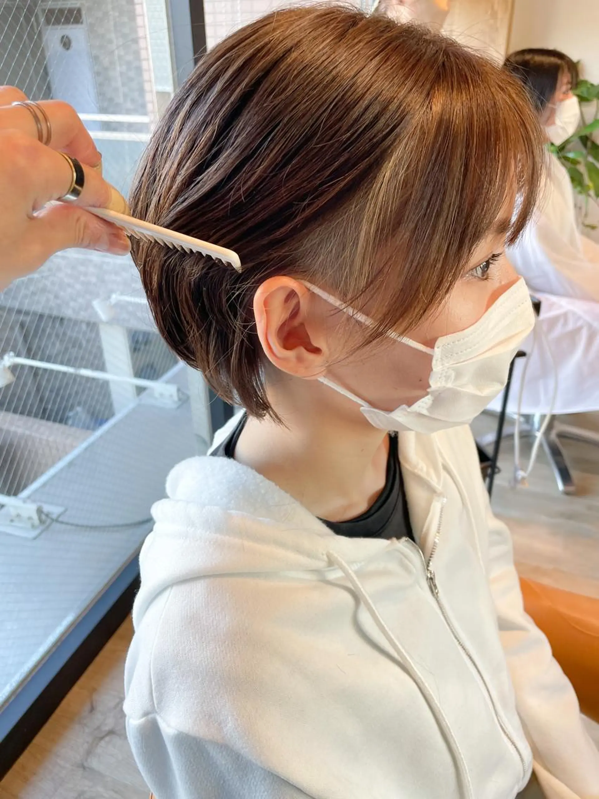 ショート カラー ミストバング フェイスフレーミング ヘアカラー 髪質改善/ブリーチ 田代 龍我のヘアスタイル