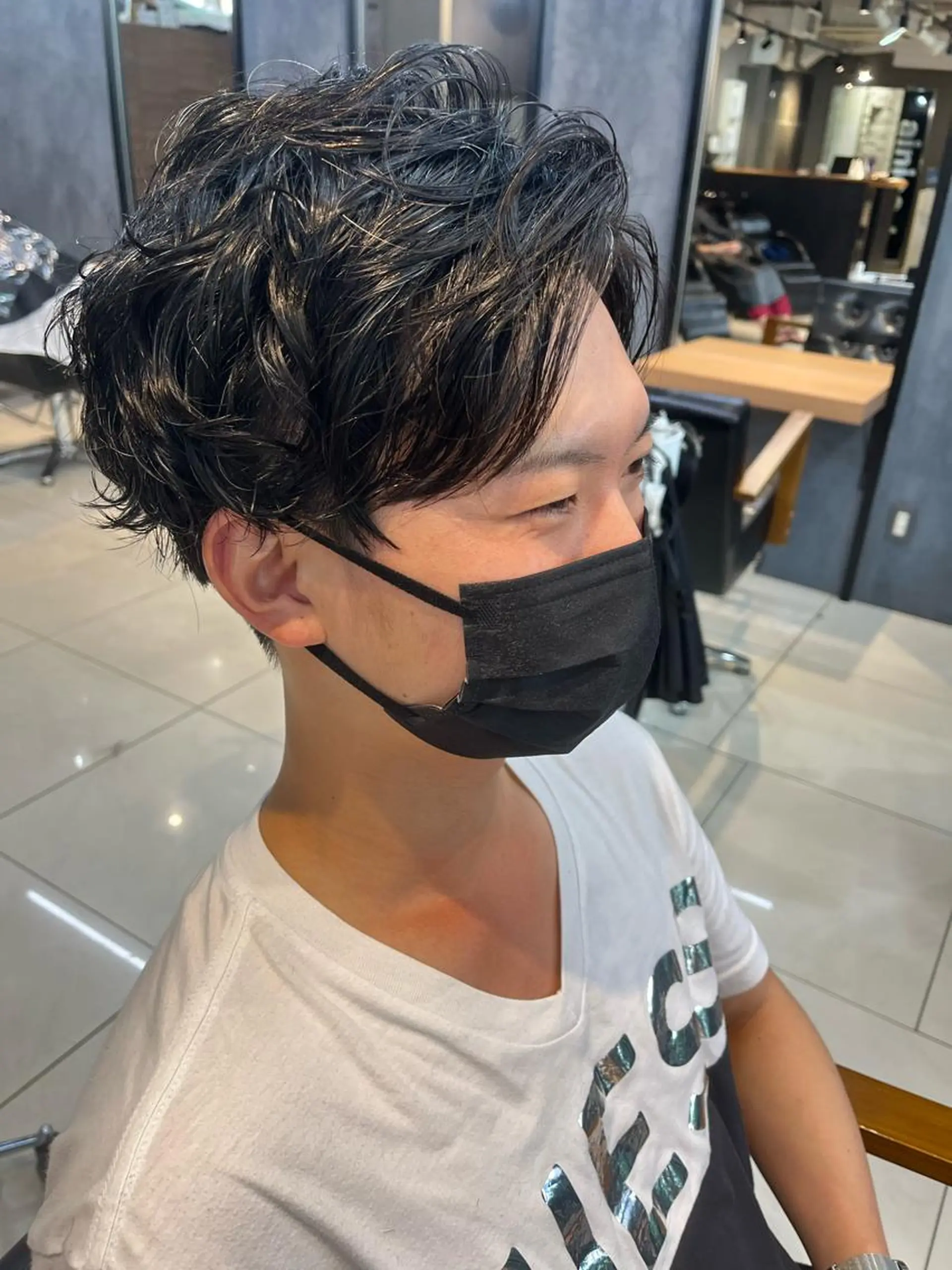 ショート パーマ メンズ キッズ ネイル マツエク・マツパ アイブロウ メンズアイブロウ メンズネイル カット パーマ GO TODAY SHAiRE SALON所属・透明感カラー🤎 ゆりのヘアスタイル