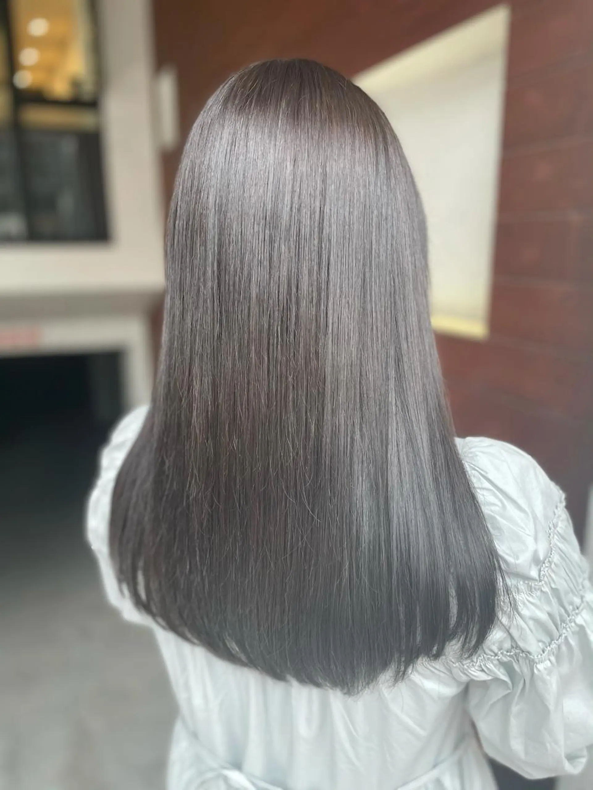 ロング カラー グレージュ ミント IORI #韓国ヘア#髪質改善のヘアスタイル