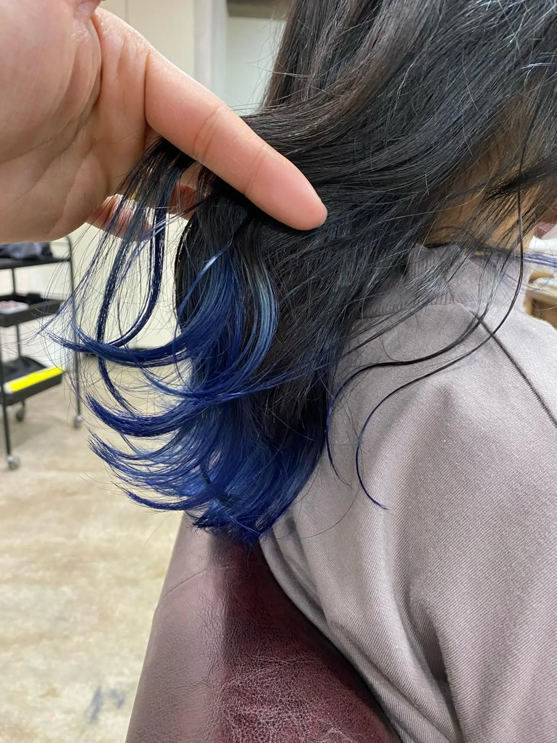 セミロング カラー ブリーチ ブルーカラー グラデーションカラー ヘアカラー ALLY（アリー）所属・ミニモお気に入り数 No.1宍戸雄弥のヘアスタイル