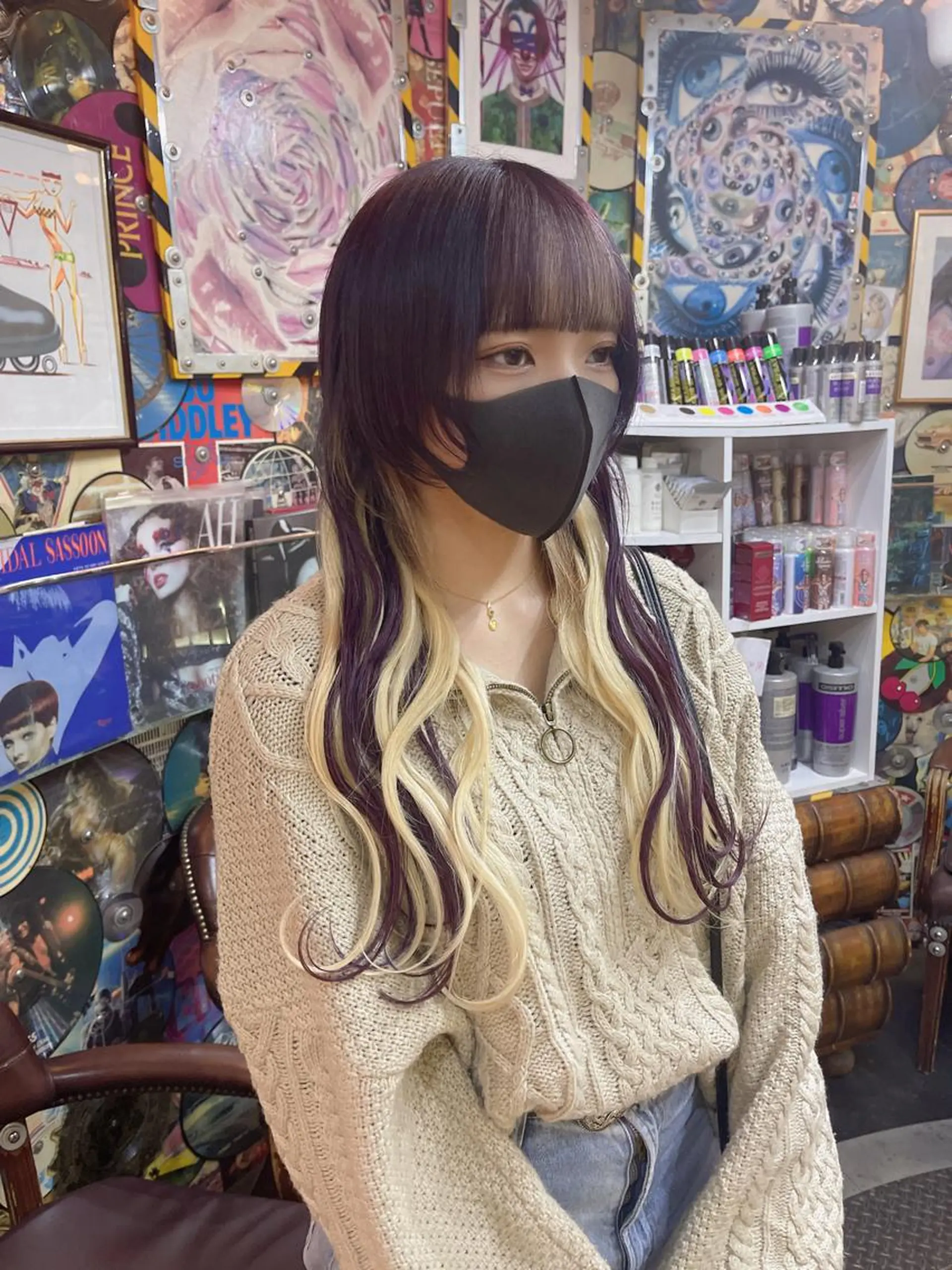 ミディアム カラー ヘアアレンジ インナーカラー エクステ ウルフカット haco+所属・🌈派手髪エクステ ブレイズ🌈ひろとのヘアスタイル