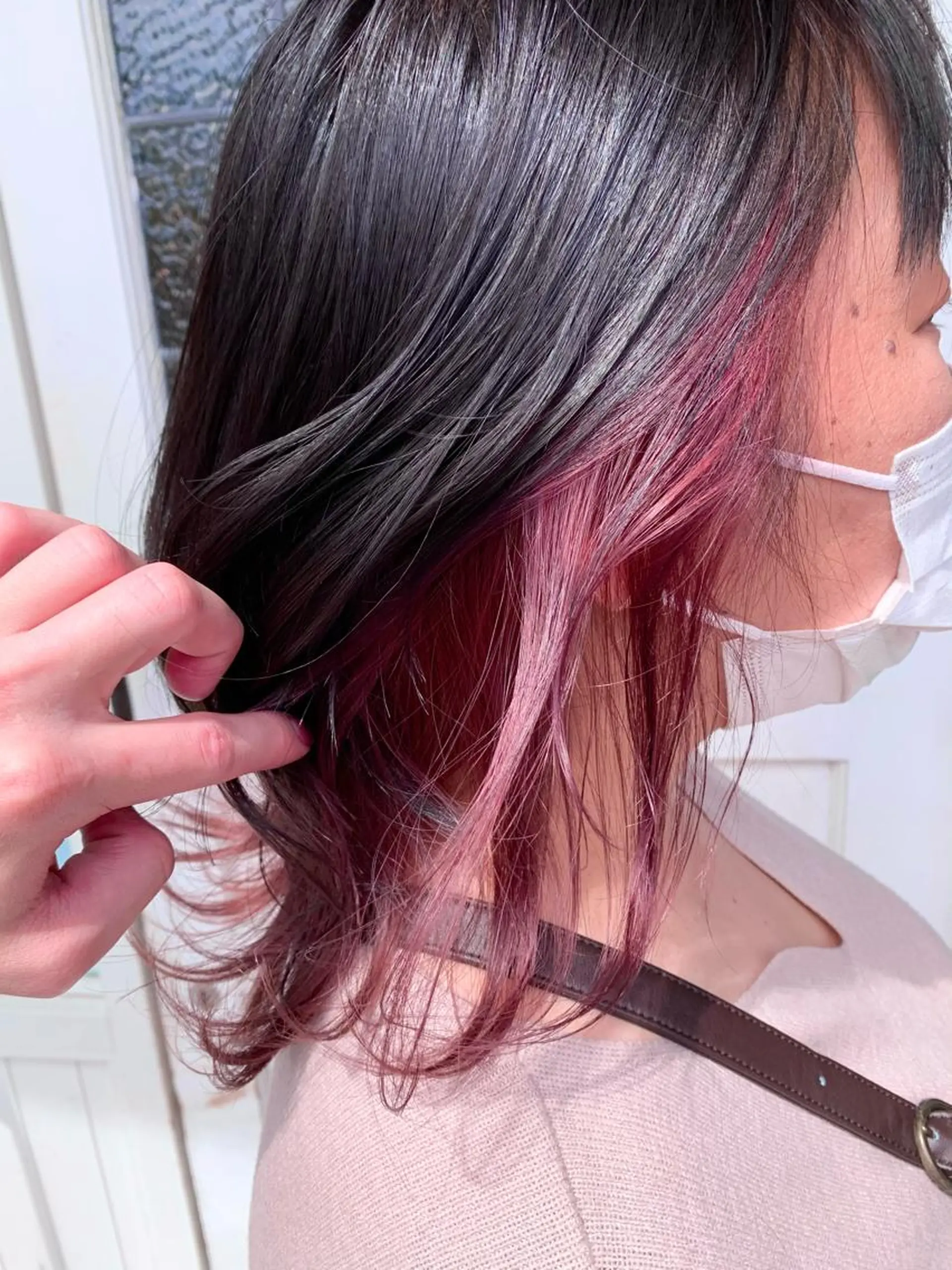 ミディアム カラー ピンクカラー 🌈8月末までシャ イン輝きハイトーン✨のヘアスタイル