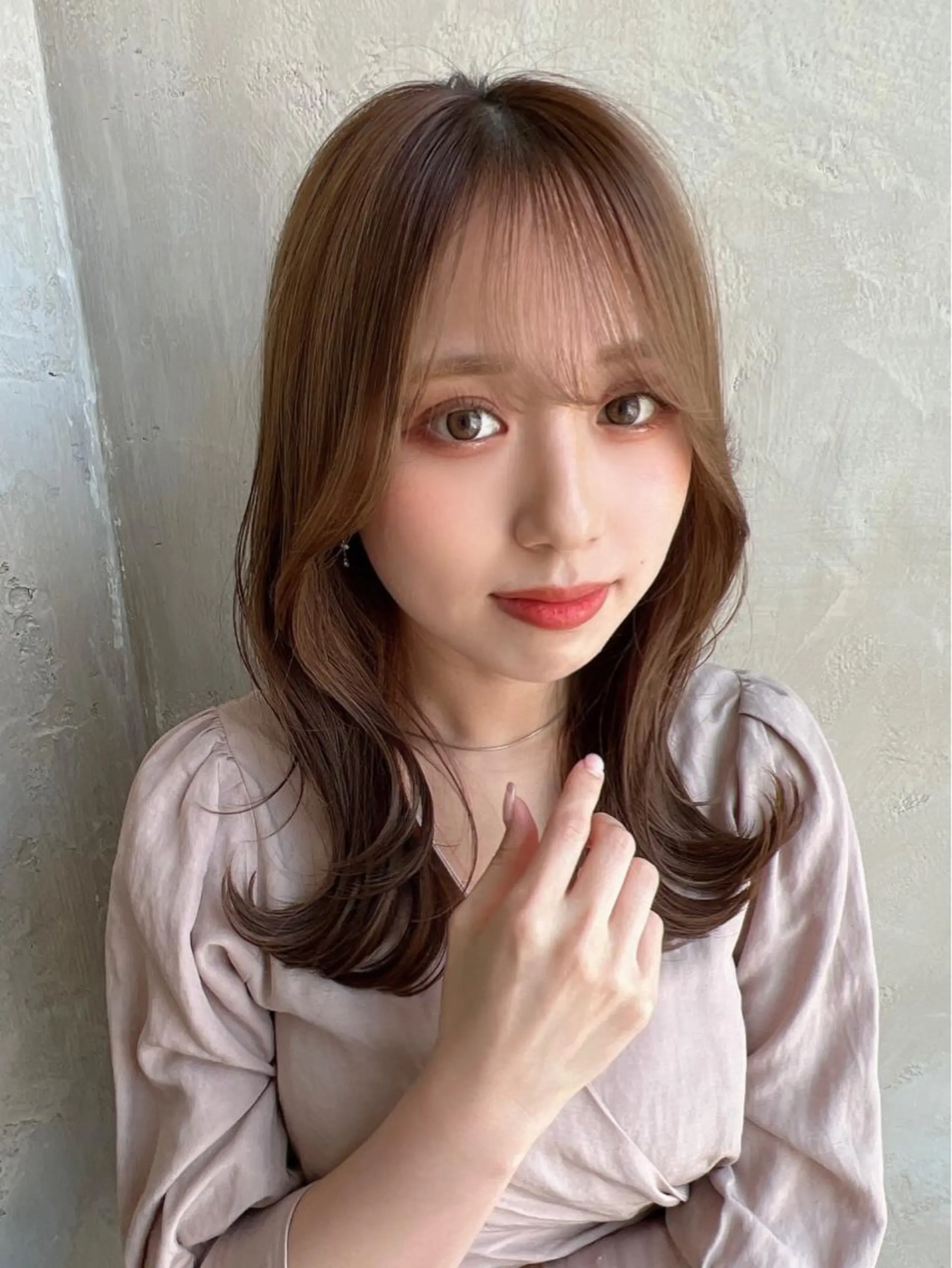 セミロング カラー ベージュカラー ブラウンカラー くびれヘア 髪質改善 縮毛矯正 カット ヘアカラー トリートメント 🧡くびれヘア/前髪 顔周り🧡久原結衣のヘアスタイル