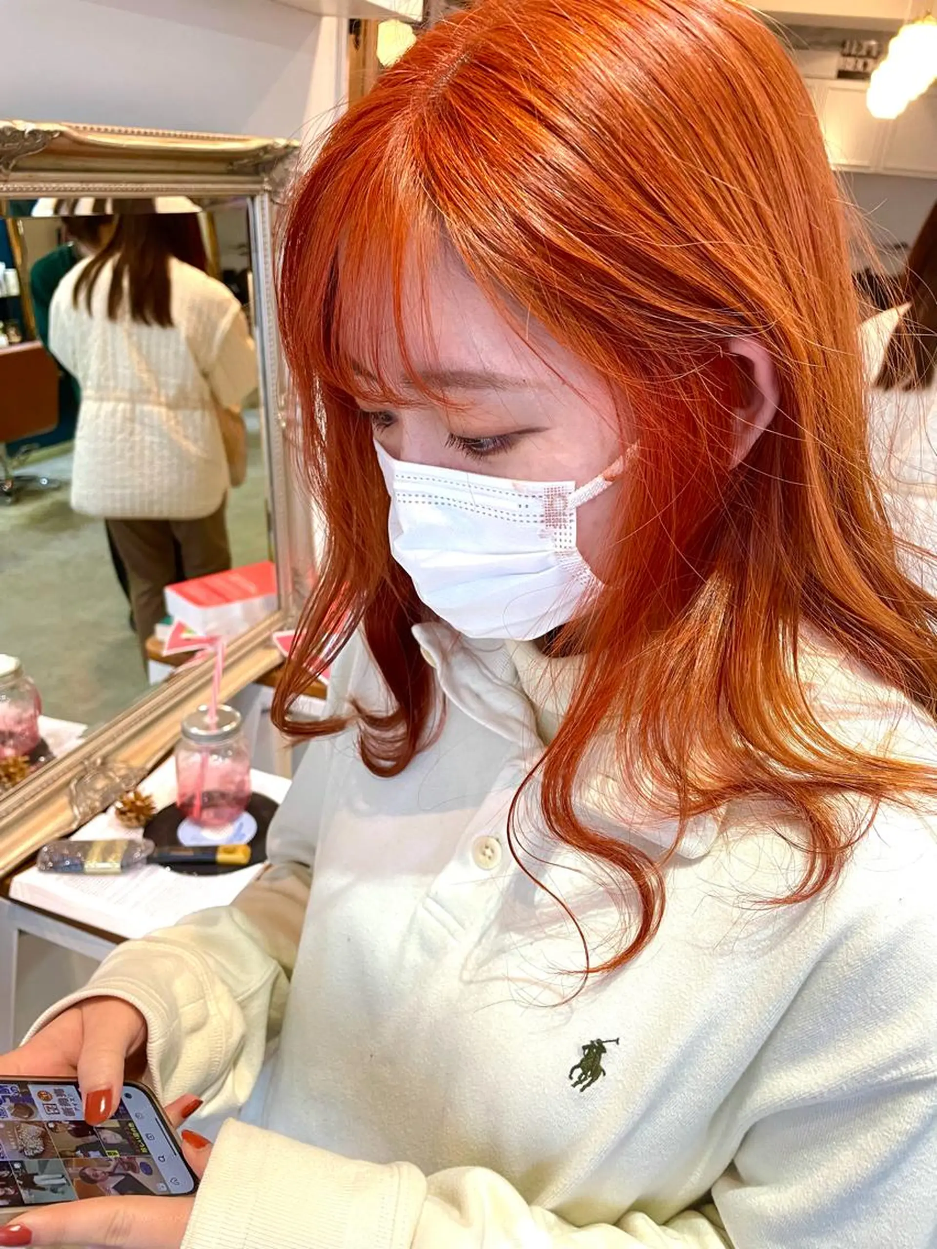 ミディアム カラー ヘアアレンジ オレンジ ヘアカラー トリートメント ヘアセット ☀️カトウ ケイゴ☀️のヘアスタイル