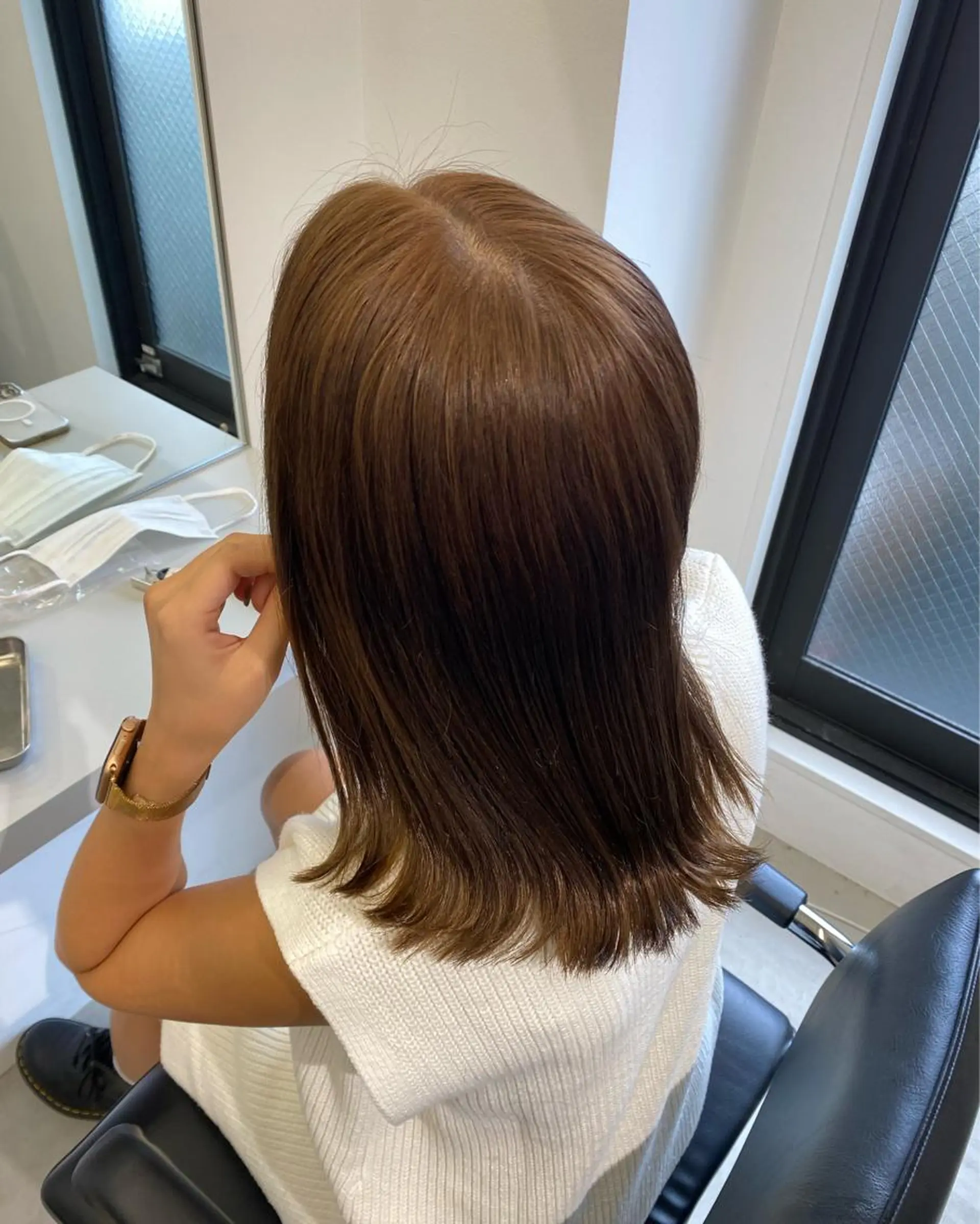 カラー ベージュカラー ブリーチ ブリーチなしカラー ヘアカラー ブリーチ/髪質改善 公文愛結のヘアスタイル