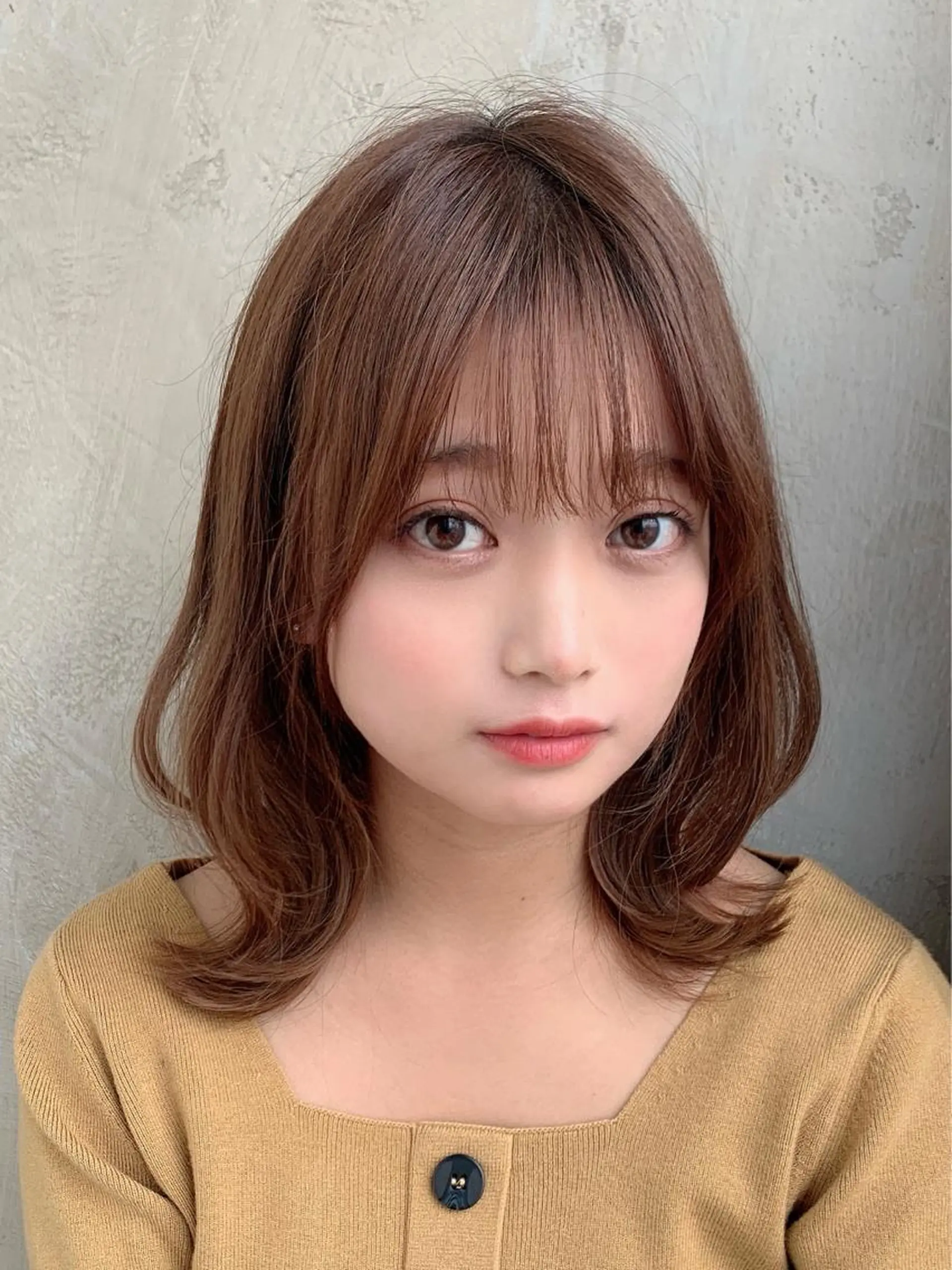 ミディアム くびれヘア カット ヘアカラー トリートメント 🧡くびれヘア/前髪 顔周り🧡久原結衣のヘアスタイル