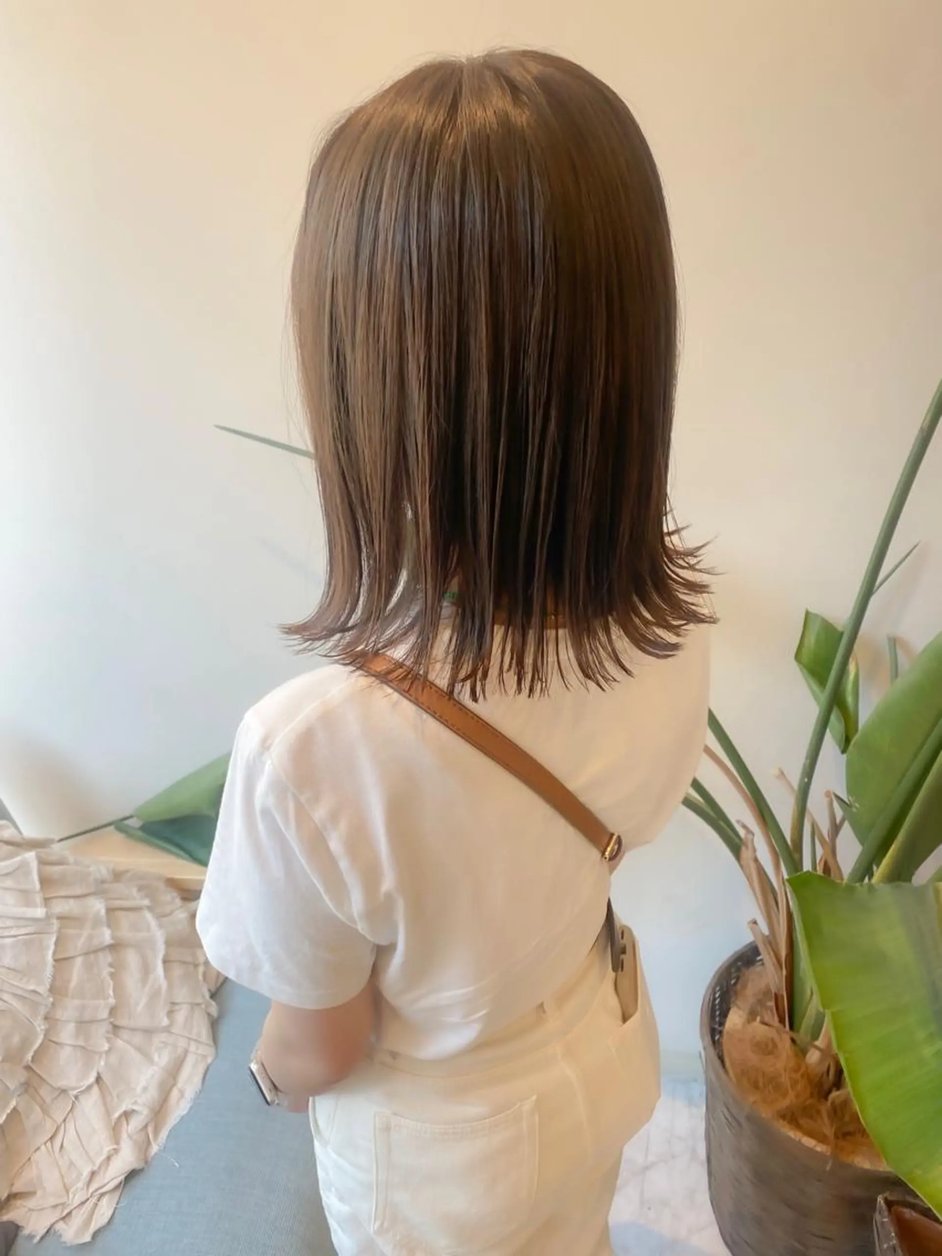 ミディアム カット ヘアカラー トリートメント ボブ韓国風レイヤー 錦糸町/畠中ケントのヘアスタイル