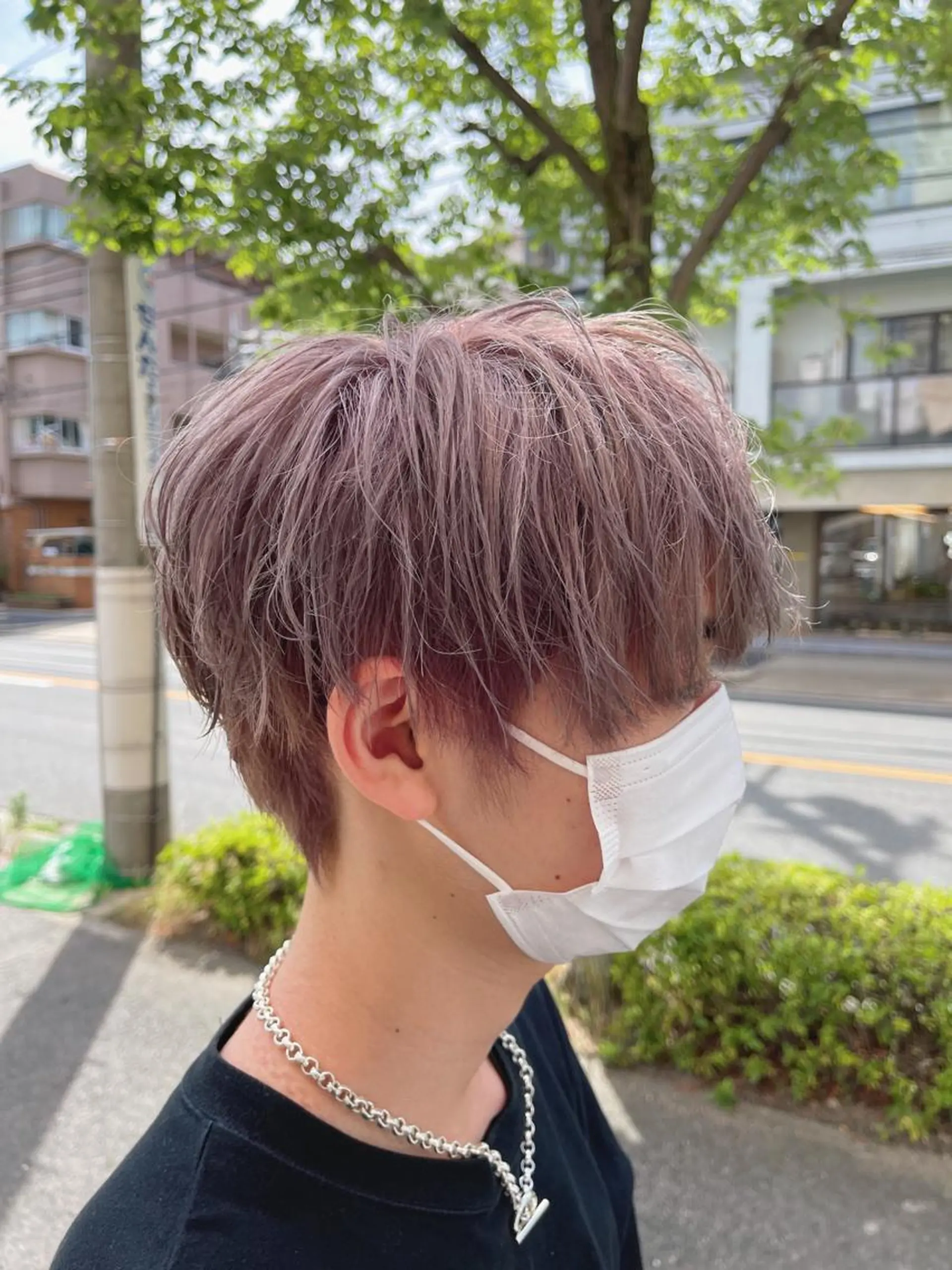 ショート カラー メンズ グレージュ ラベンダーカラー ラベンダーグレージュ ラベンダーグレー カット ヘアカラー kyon.hair 韓国カットカラーのヘアスタイル