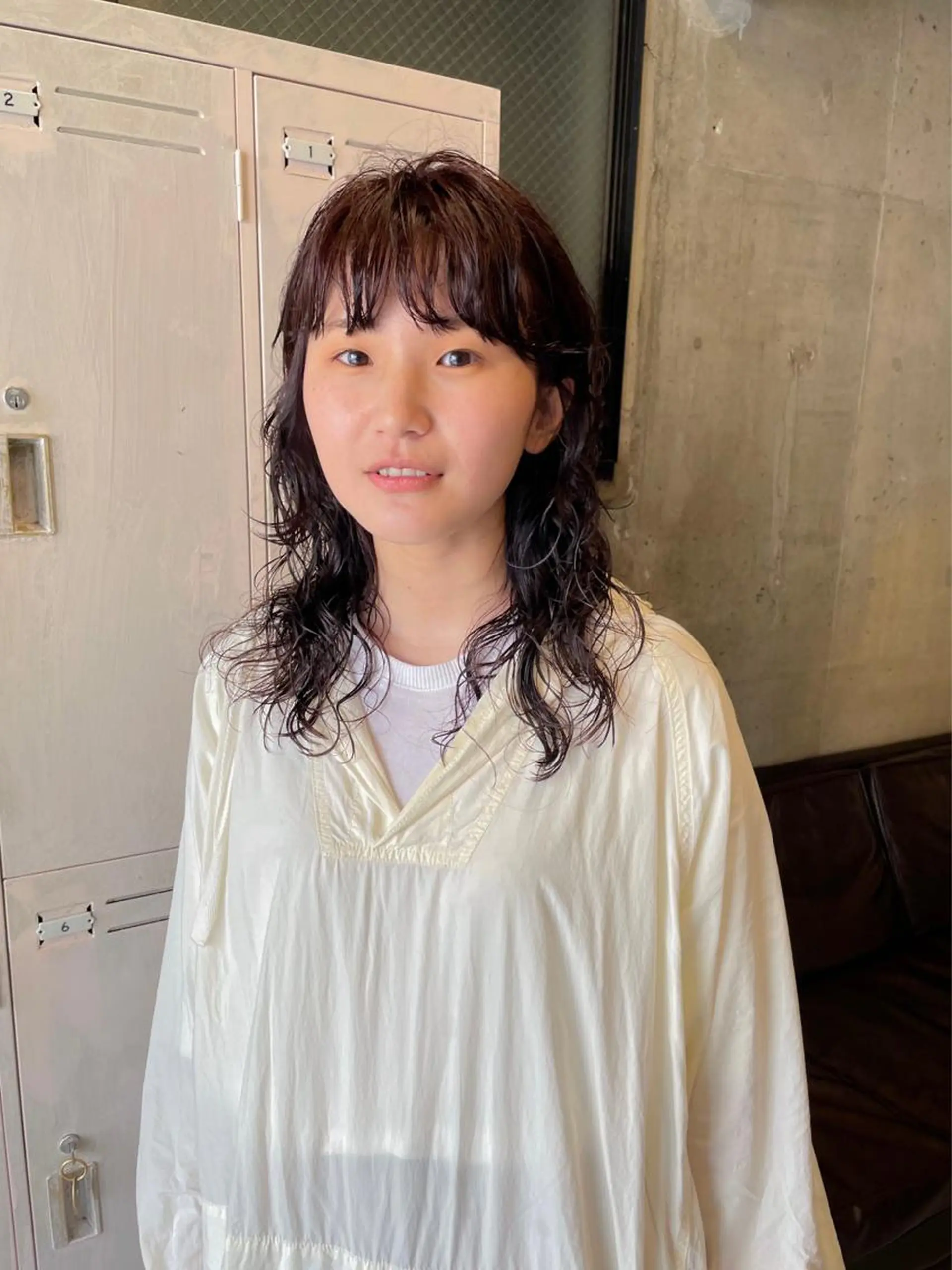 セミロング パーマ パーマ/レイヤー 岩山丈一郎のヘアスタイル