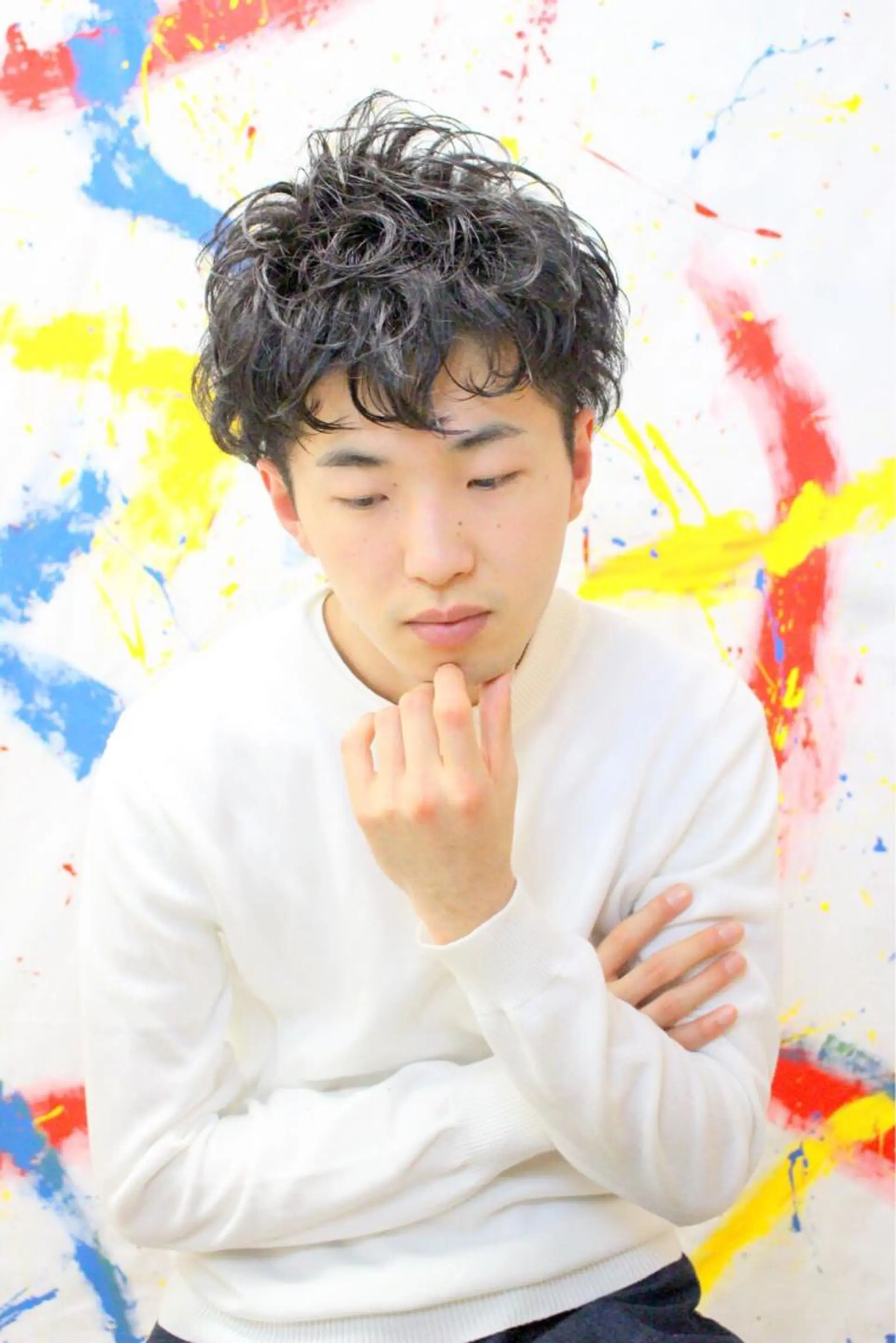 ショート ミディアム パーマ メンズ カット パーマ 山口 JUNPEIのヘアスタイル