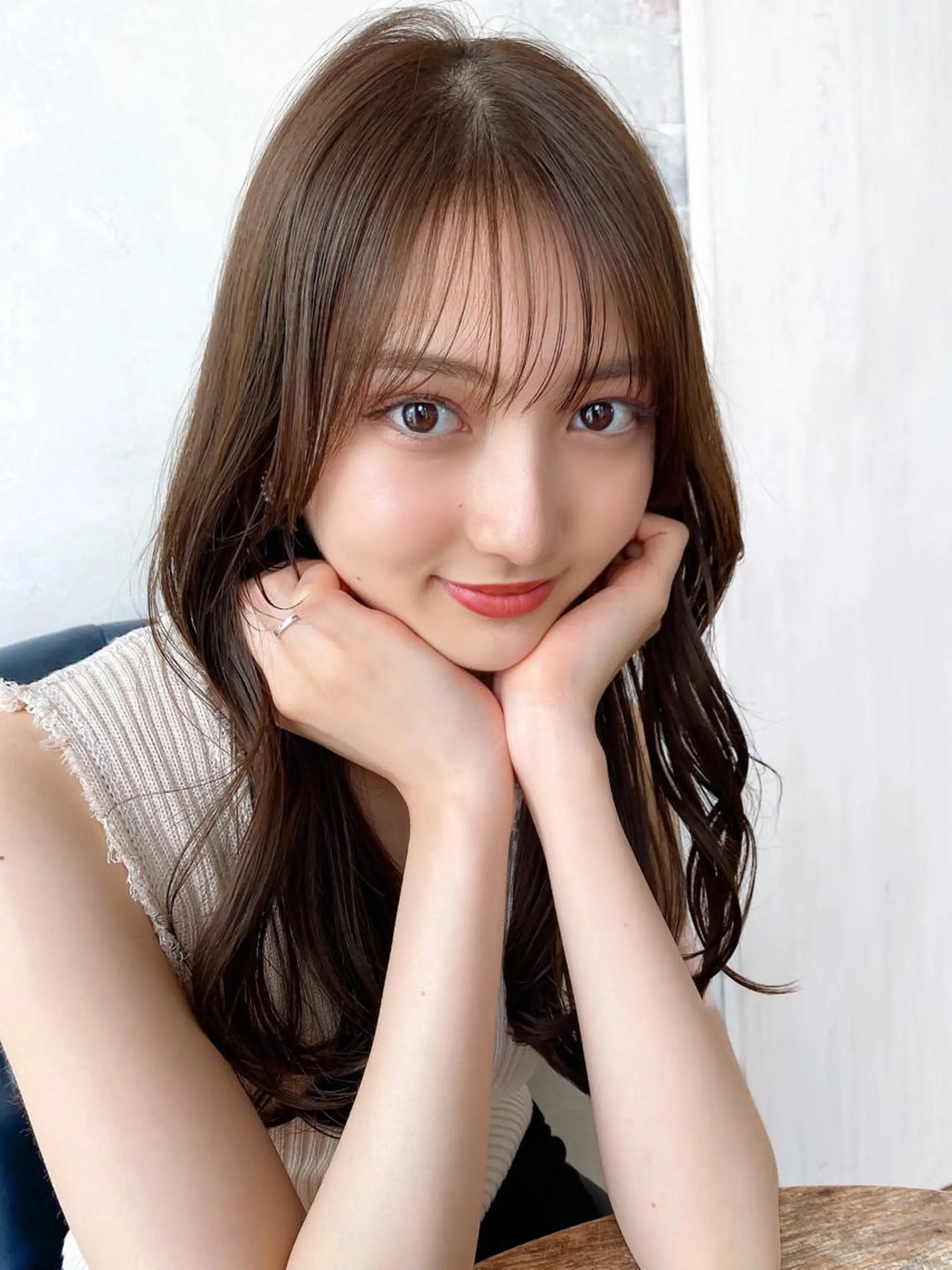 セミロング カラー ベージュカラー ブラウンカラー ブラウンベージュ くびれヘア 顔周りカット カット ヘアカラー トリートメント 顔周り/くびれヘア 韓国ヘア💕風間るなのヘアスタイル