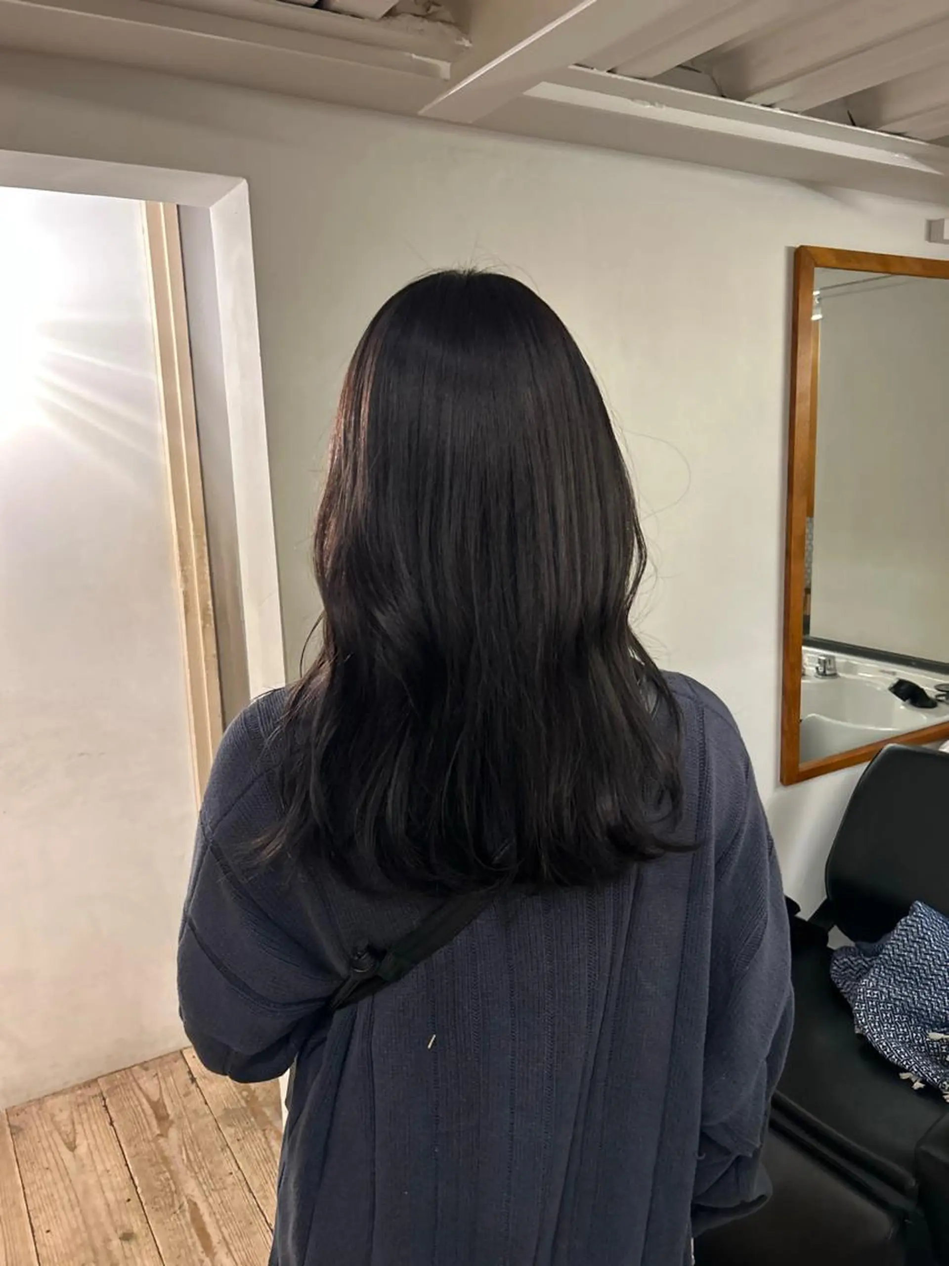 セミロング カラー 黒髪 ブルーカラー ブルーブラック 似合わせカット 🌿ボブ パーマ高橋啓太🌿のヘアスタイル