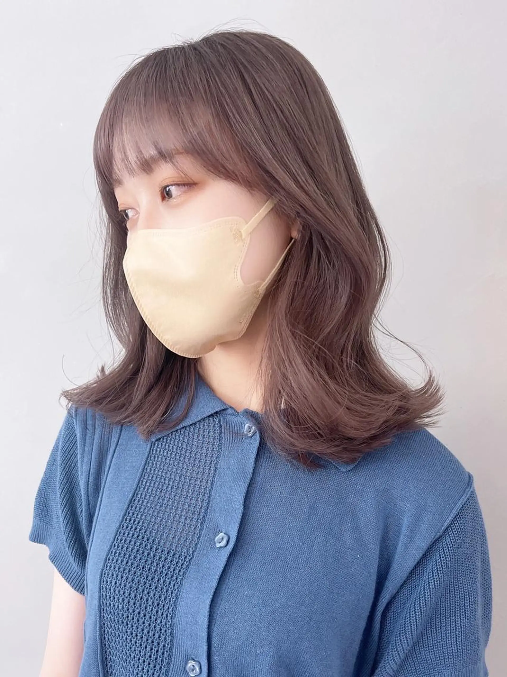 ミディアム パーマ カラー ヘアアレンジ グレージュ ITbyALBUM 八王子店のヘアスタイル