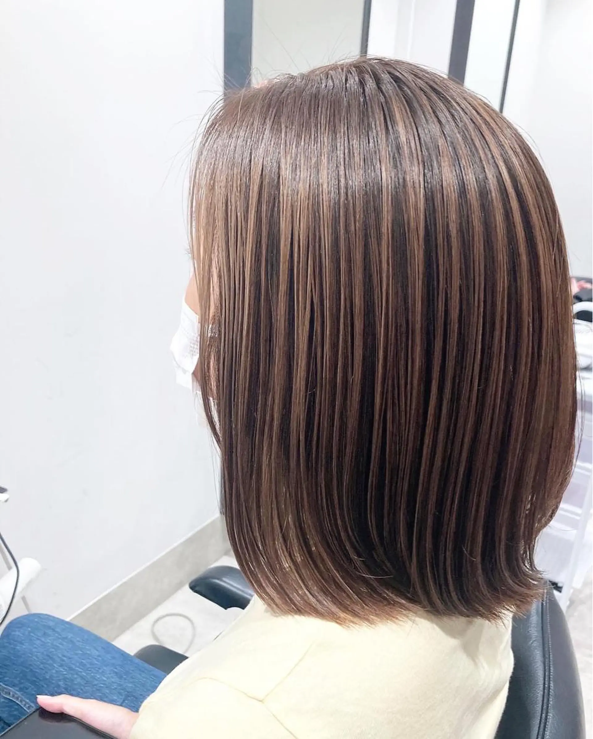 ミディアム カラー ブラウンカラー ハイライトカラー ハイライト GO TODAY  SHAIRE  SALON   渋谷モディ所属・スキバサミを使わない カット🌼唯🌼のヘアスタイル