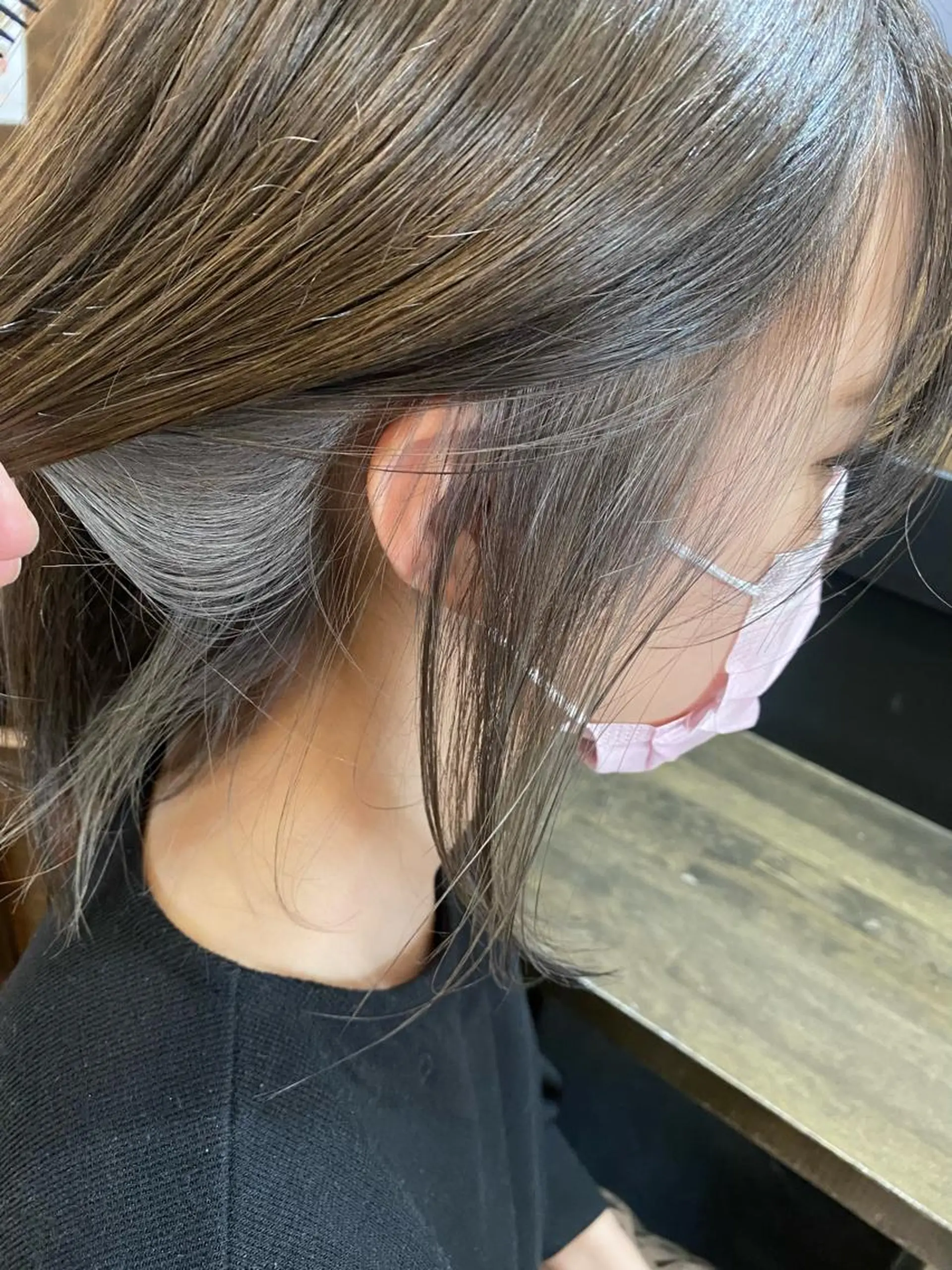 ミディアム カラー ベージュカラー ホワイトベージュ ヘアカラー トリートメント ケアカラーリスト✂️ SHIAN   フジのヘアスタイル
