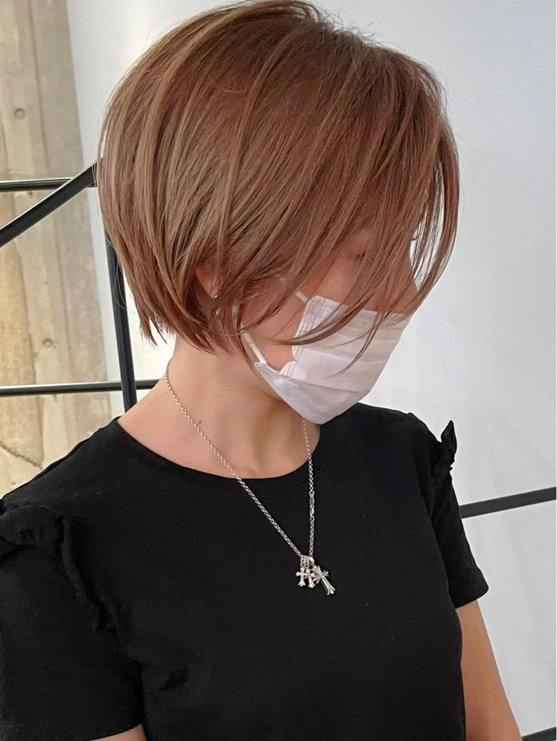 ショート カラー ショートボブ バレイヤージュ ブリーチ ケアブリーチ ダブルカラー 横浜　店長 橋場優のヘアスタイル