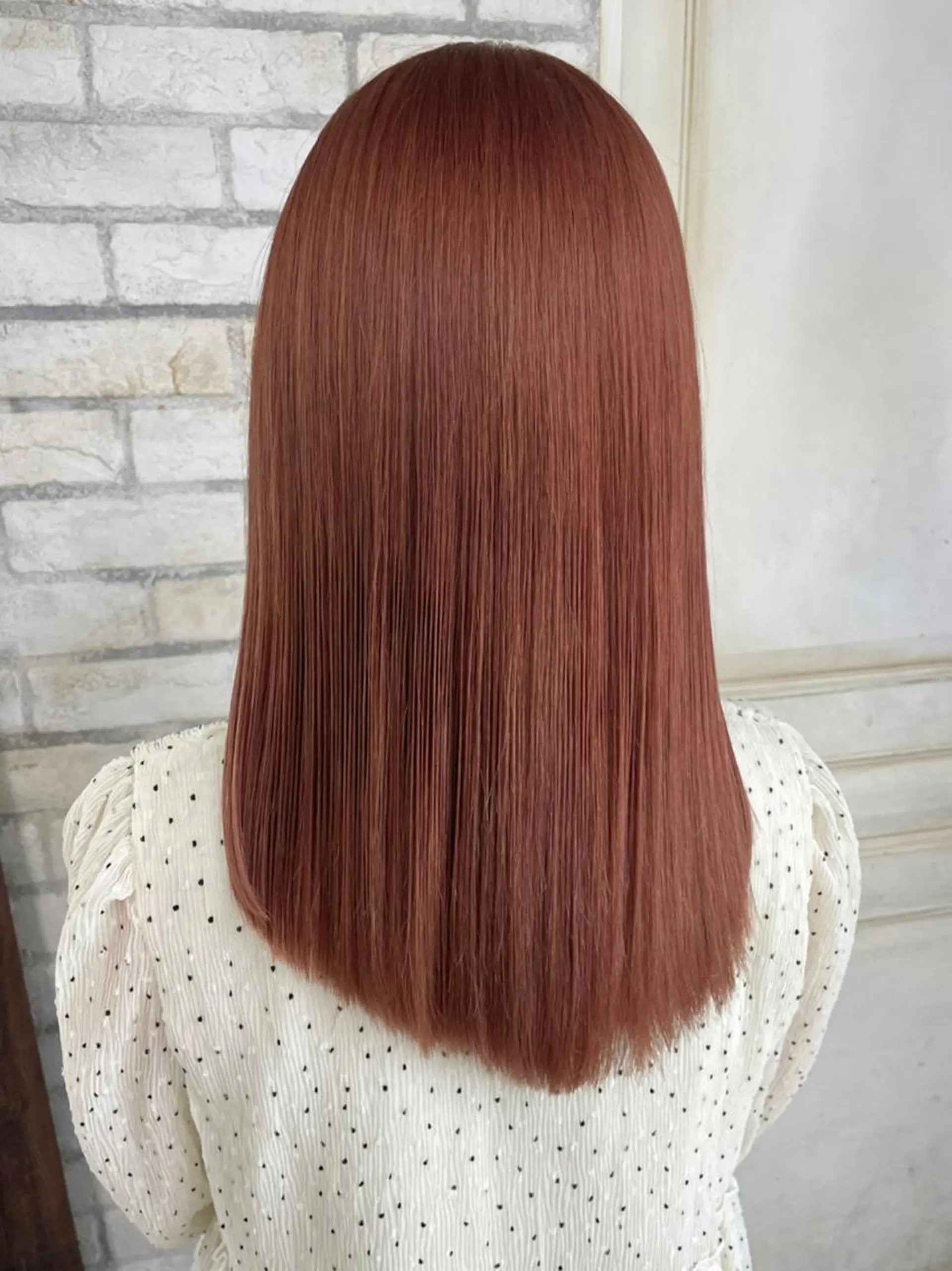 ミディアム パーマ カラー ヘアアレンジ オレンジ ピンクカラー カット ヘアカラー トリートメント ITbyALBUM 藤沢店のヘアスタイル