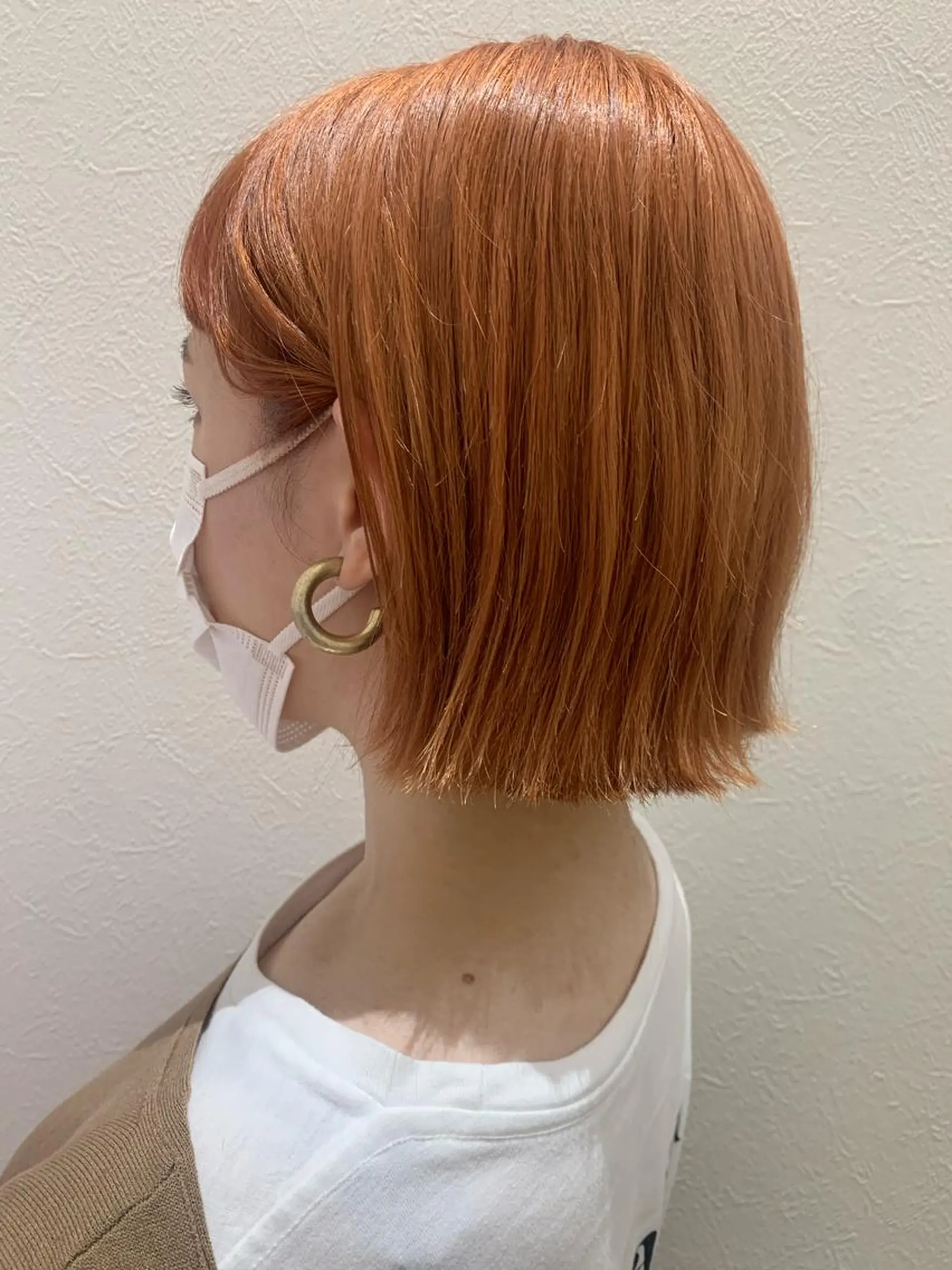ショート カラー ベージュカラー ブリーチ オレンジ オレンジベージュ カット ヘアカラー トリートメント hub hair レイヤー/透明感のヘアスタイル