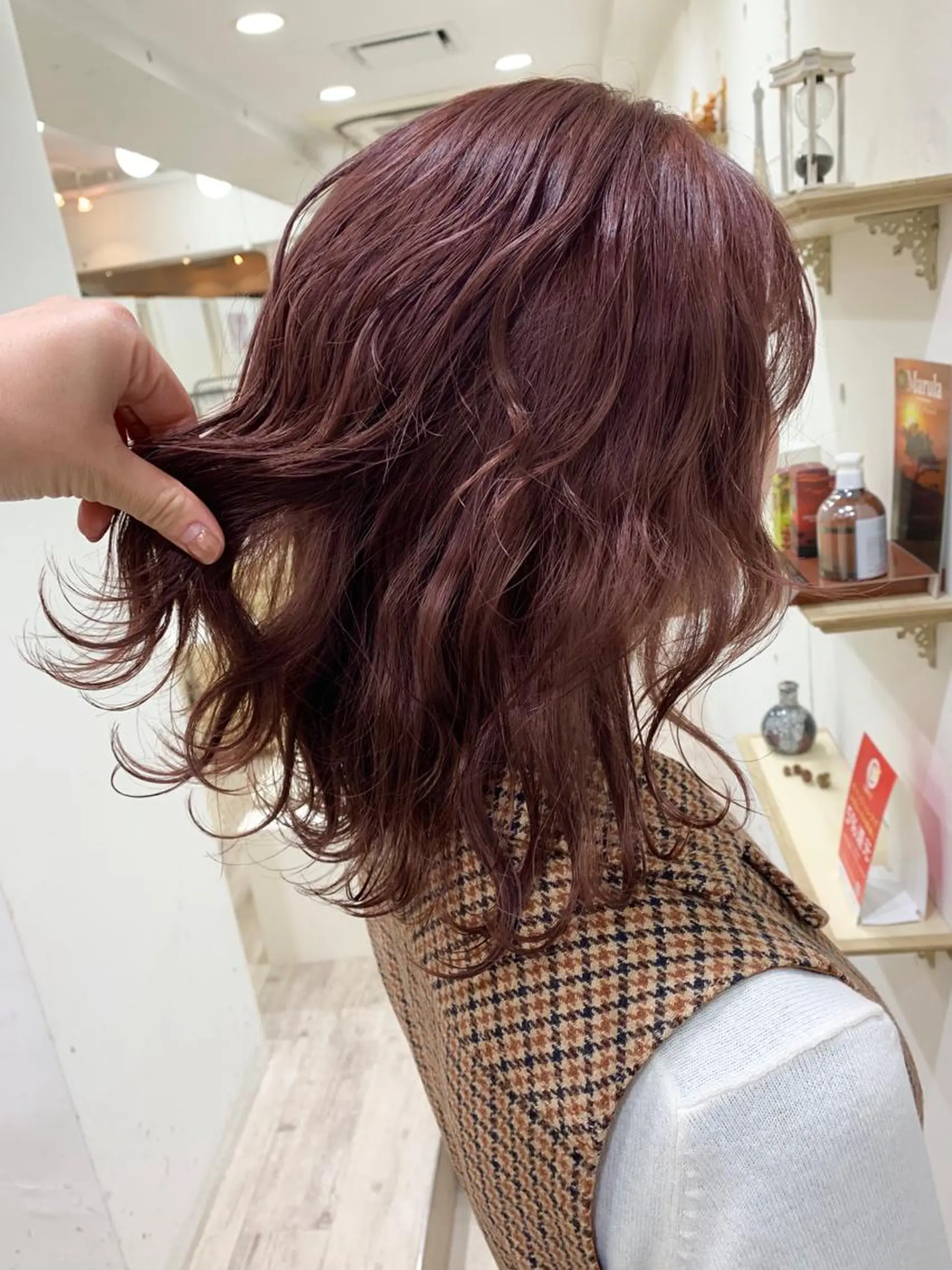 ミディアム カラー ピンクカラー カット ヘアカラー トリートメント 🍑艶髪✖️暖色系 ✨momoka🍑のヘアスタイル