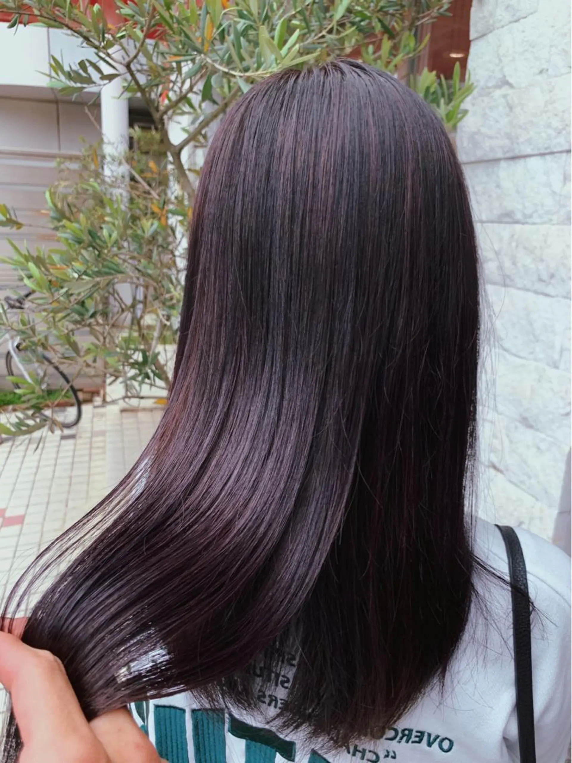 セミロング カラー 黒髪 カシス バイオレットカラー ボブ/ハイトーン/ 髪質改善/越谷✨倉持のヘアスタイル