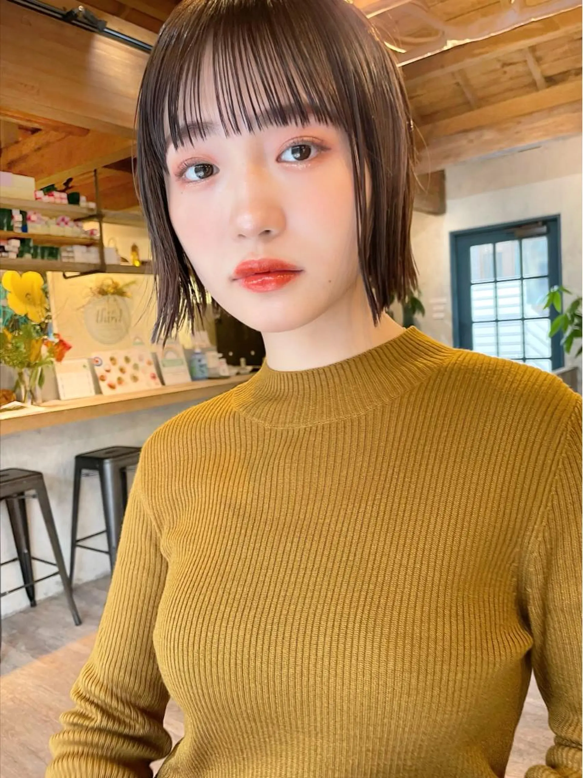 ショート カラー カット ヘアカラー トリートメント 結べるレイヤーボブ くびれLady表参道のヘアスタイル