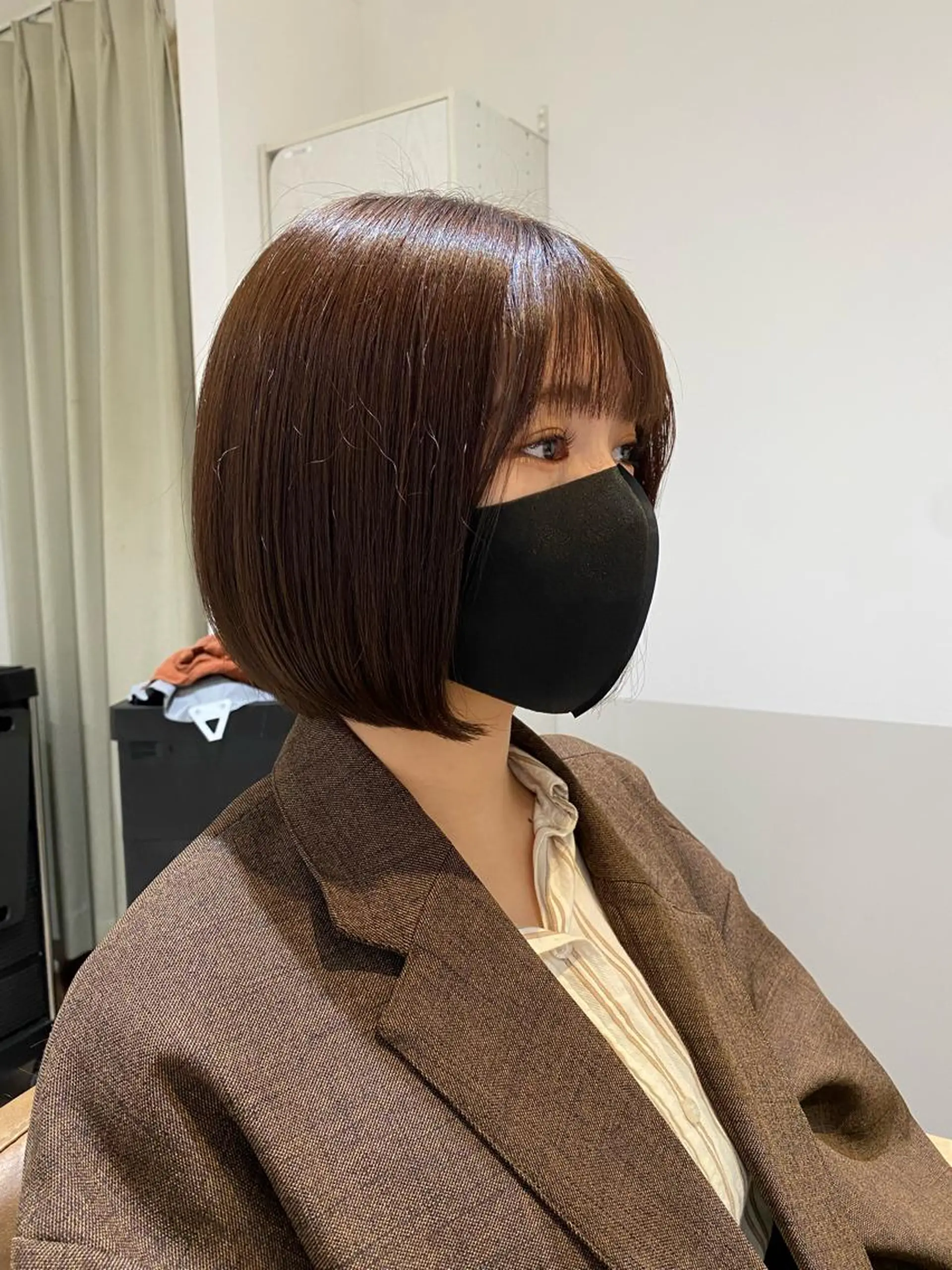 ミディアム カラー ボブ カット トリートメント クロスパーマ🥇韓国 ヘア🇰🇷濵田航希のヘアスタイル