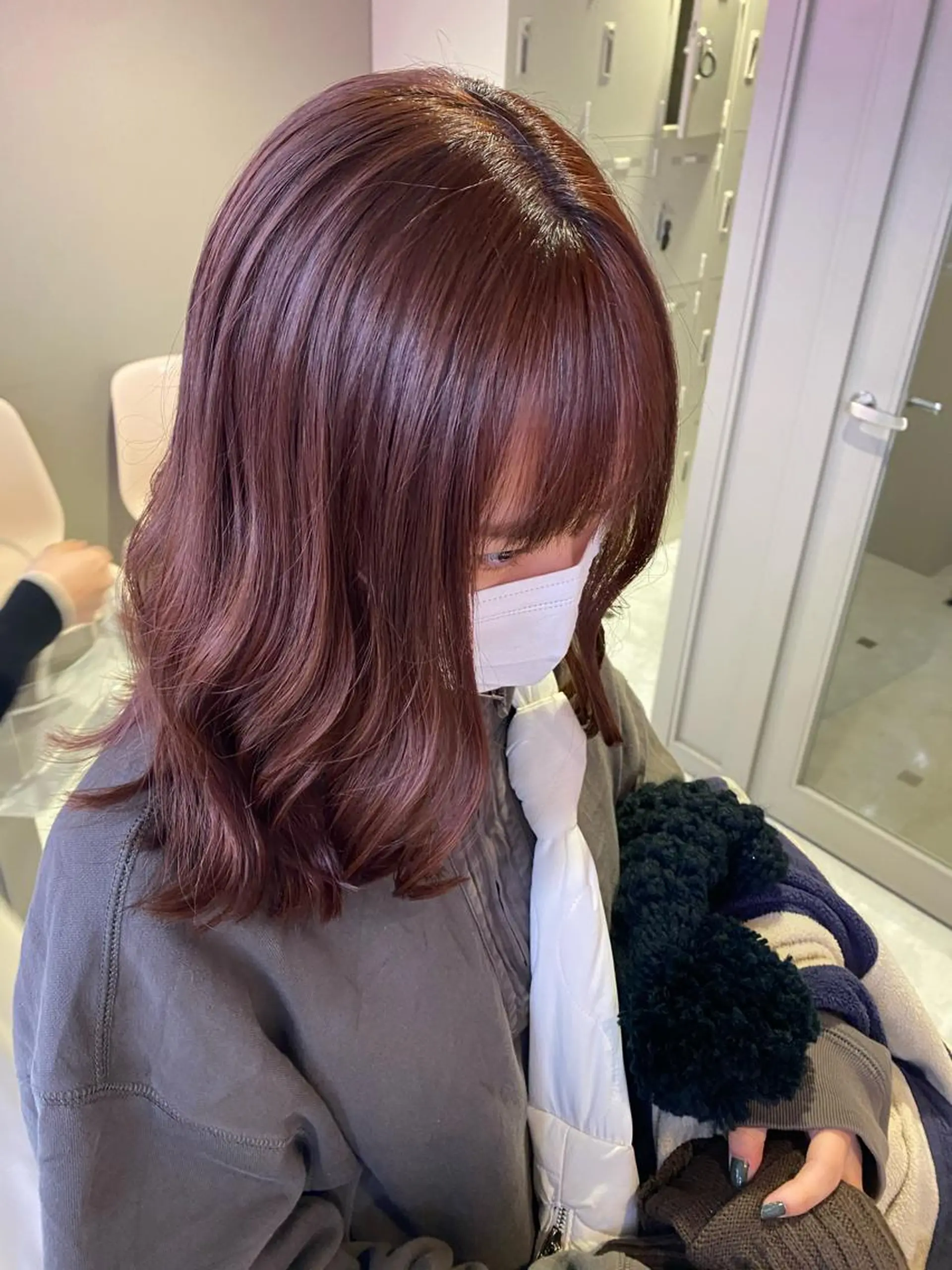 セミロング カラー ヘアアレンジ ダブルカラー 韓国レイヤーKYONのヘアスタイル