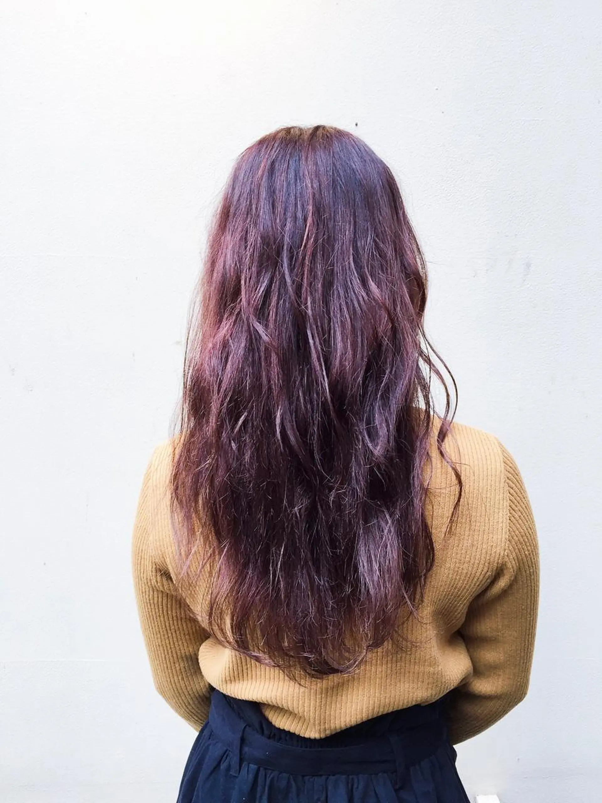ロング カラー ダブルカラー パープルカラー 高浜 夕海のヘアスタイル