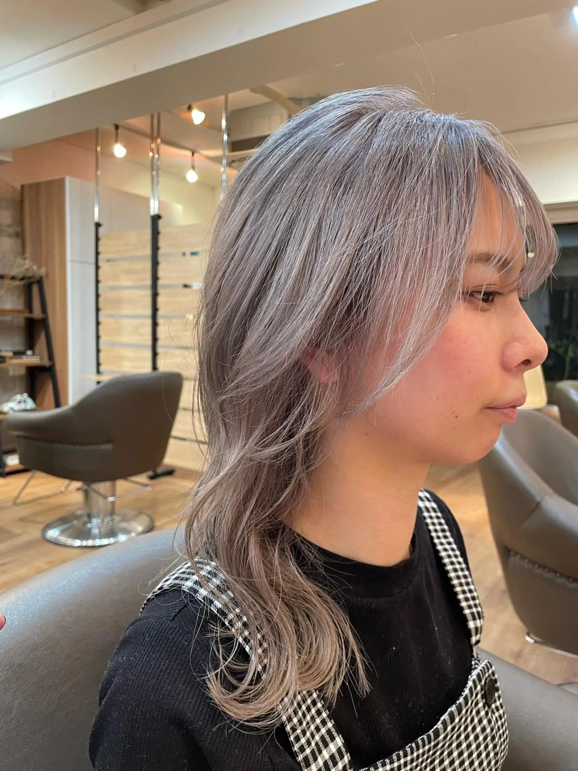 ミディアム カラー ブリーチ 西村 友佑のヘアスタイル